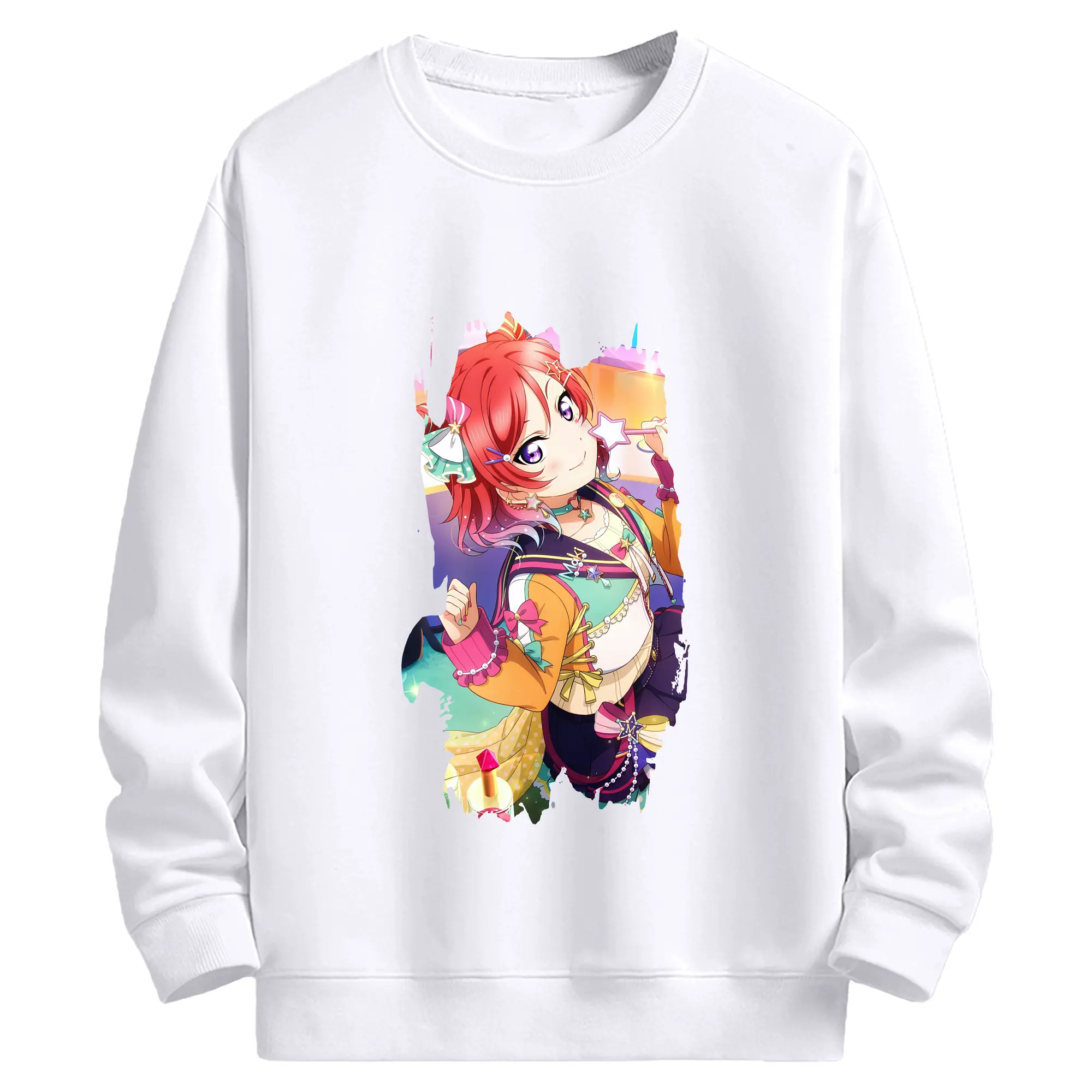 Love Live! グッズ,西木野真姫 - 高品質 クルーネック スウェット ・ コットン59％ ポリエステル41％ ・ ユニセックス 長袖 トレーナー ・ カジュアル デイリー スポーツ 散歩用