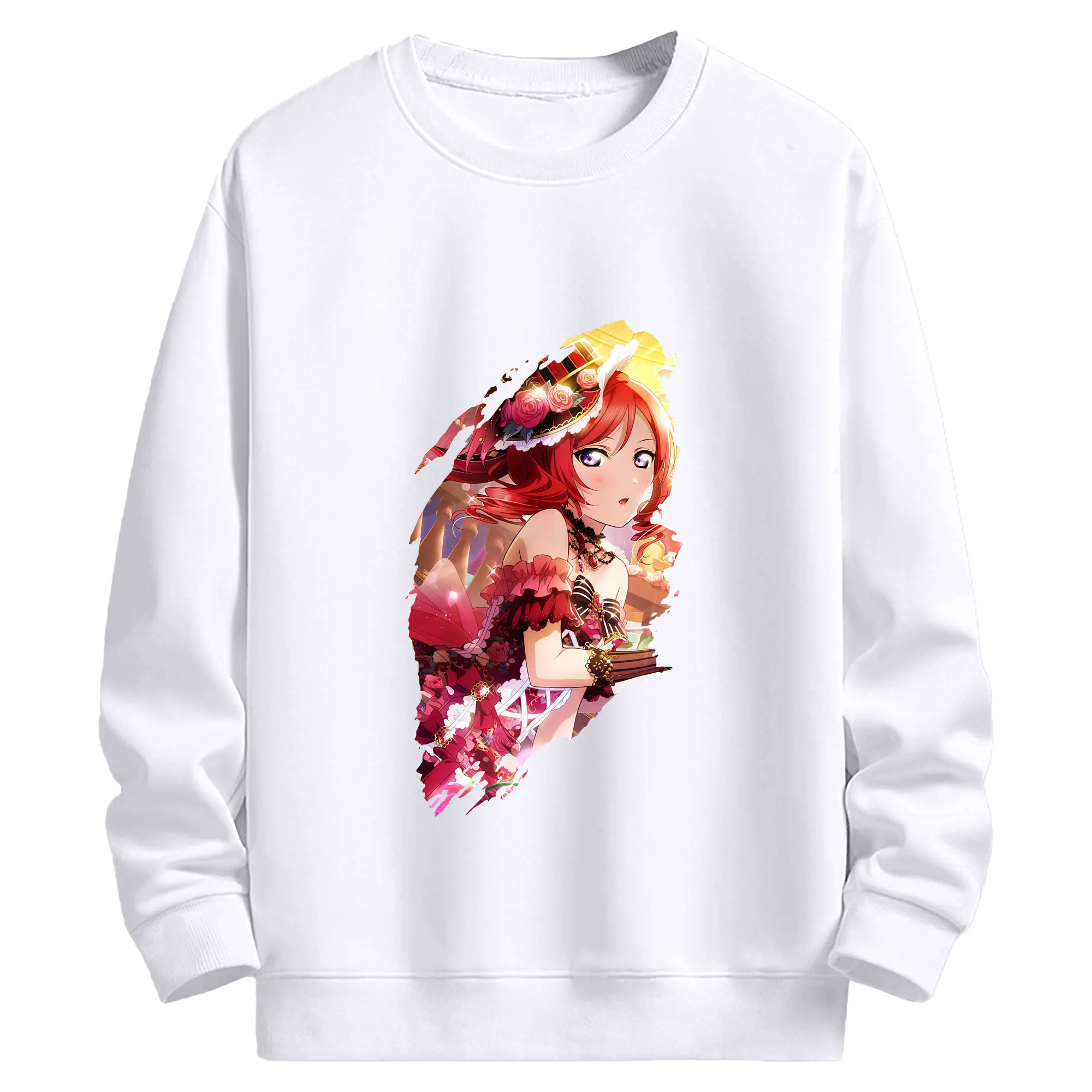 Love Live! グッズ,西木野真姫 - 高品質 クルーネック スウェット ・ コットン59％ ポリエステル41％ ・ ユニセックス 長袖 トレーナー ・ カジュアル デイリー スポーツ 散歩用