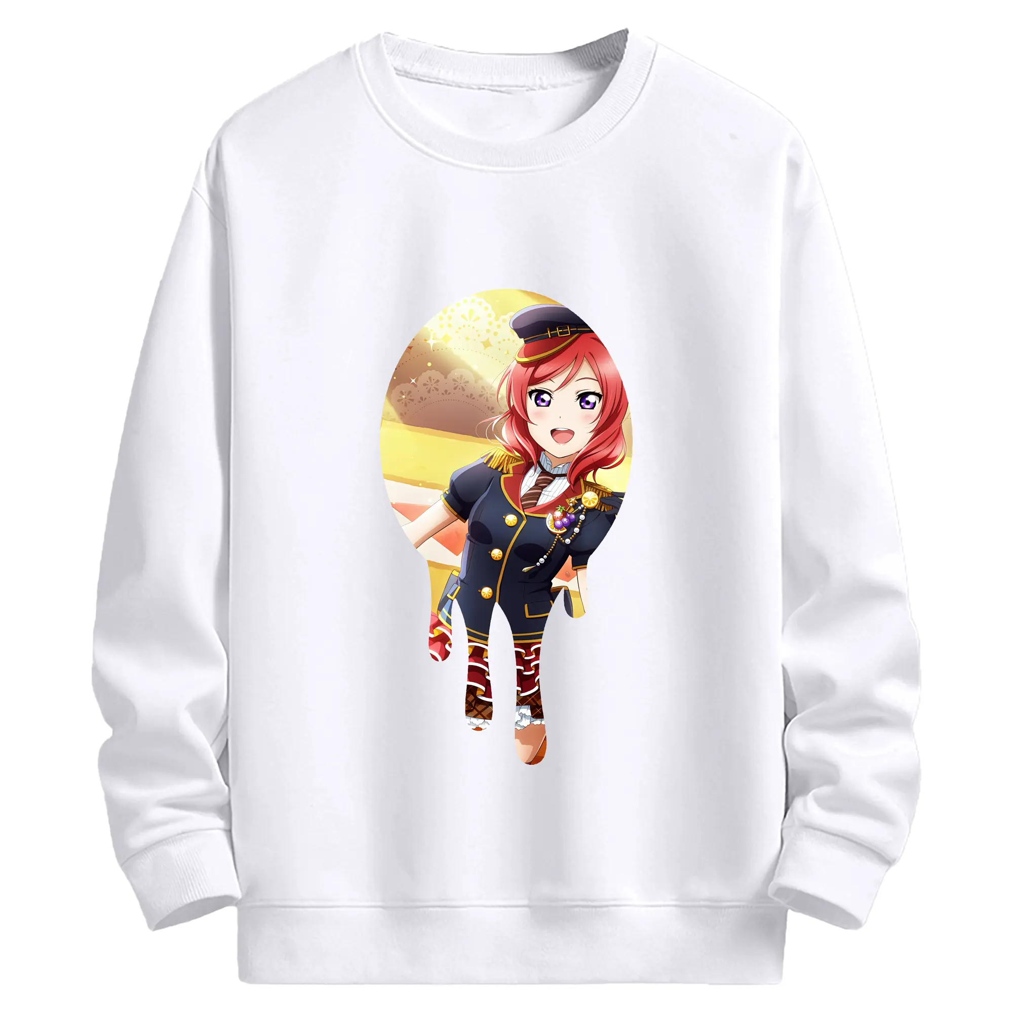 Love Live! グッズ,西木野真姫 - 高品質 クルーネック スウェット ・ コットン59％ ポリエステル41％ ・ ユニセックス 長袖 トレーナー ・ カジュアル デイリー スポーツ 散歩用
