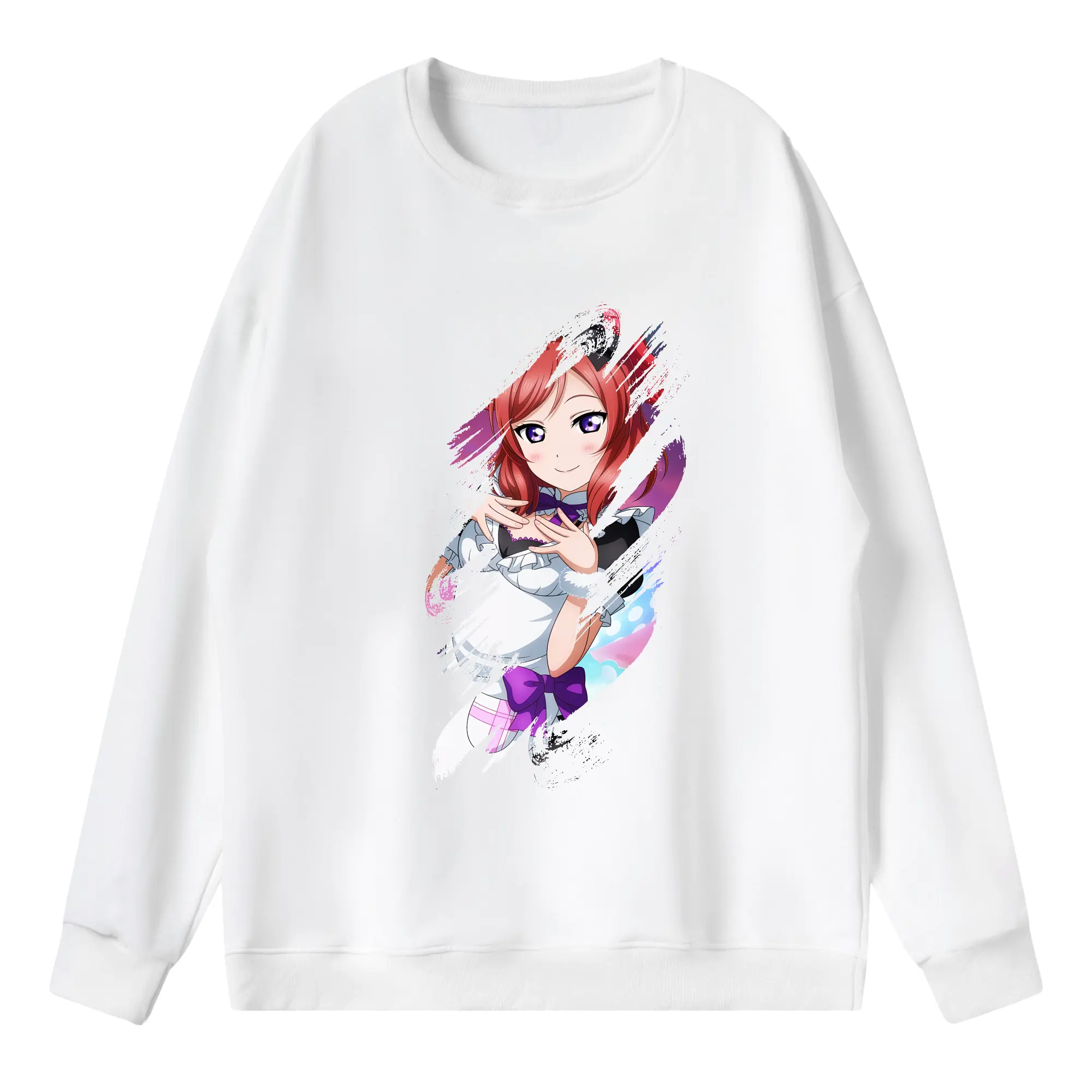 Love Live! グッズ,西木野真姫 - 薄手 クルーネック スウェット 裏毛260g · ポリエステル 春秋向け カジュアル 男女兼用 · トレーナー デイリー スポーツ 散歩に最適