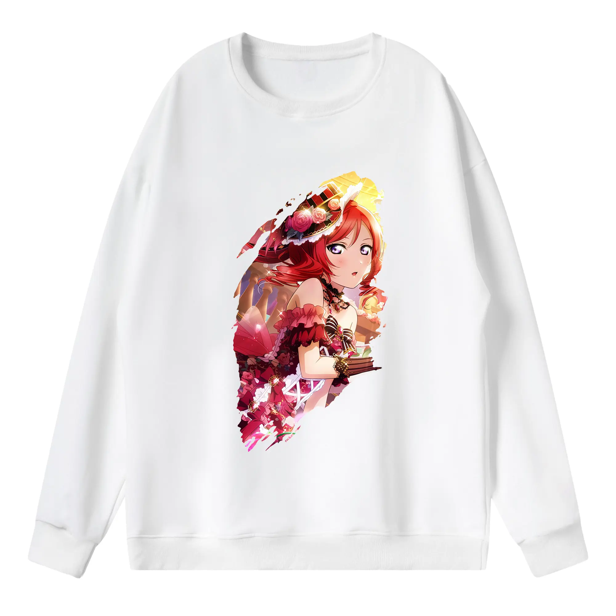 Love Live! グッズ,西木野真姫 - 薄手 クルーネック スウェット 裏毛260g · ポリエステル 春秋向け カジュアル 男女兼用 · トレーナー デイリー スポーツ 散歩に最適