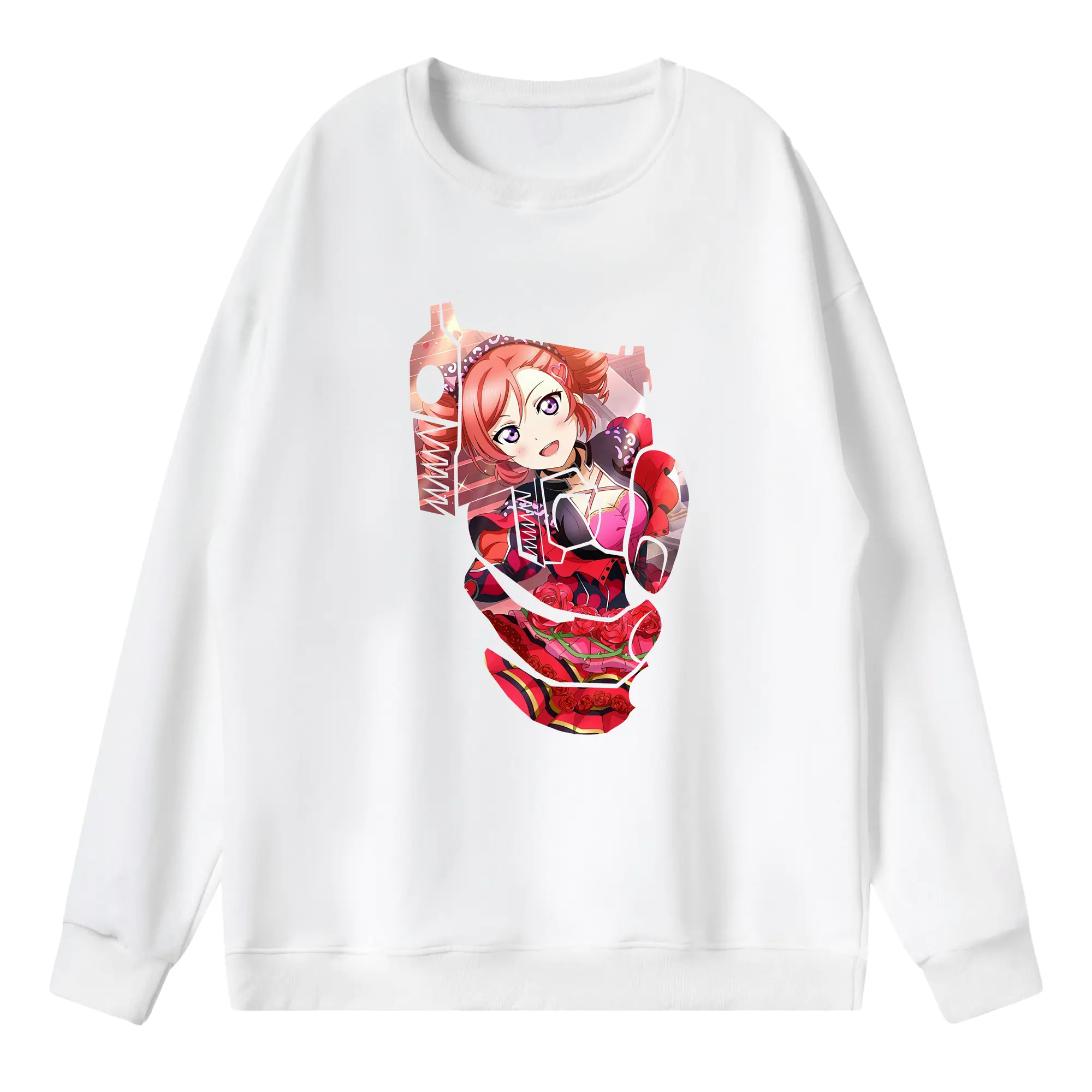 Love Live! グッズ,西木野真姫 - 薄手 クルーネック スウェット 裏毛260g · ポリエステル 春秋向け カジュアル 男女兼用 · トレーナー デイリー スポーツ 散歩に最適