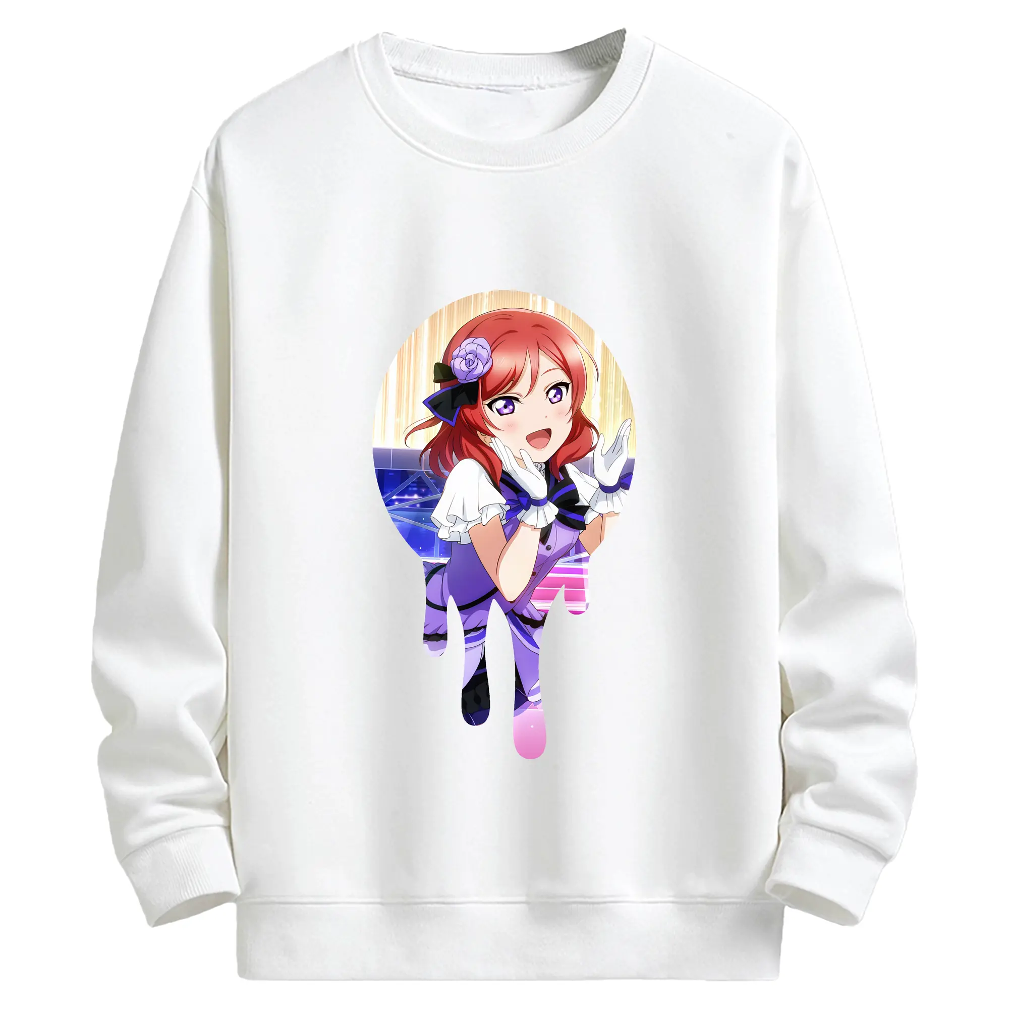 Love Live! グッズ,西木野真姫 - キッズ クルーネックスウェットシャツ ・ フロントプリント ・ 綿80％ ポリエステル20％ ・ 快適 通学 スポーツ 日常使い お散歩用