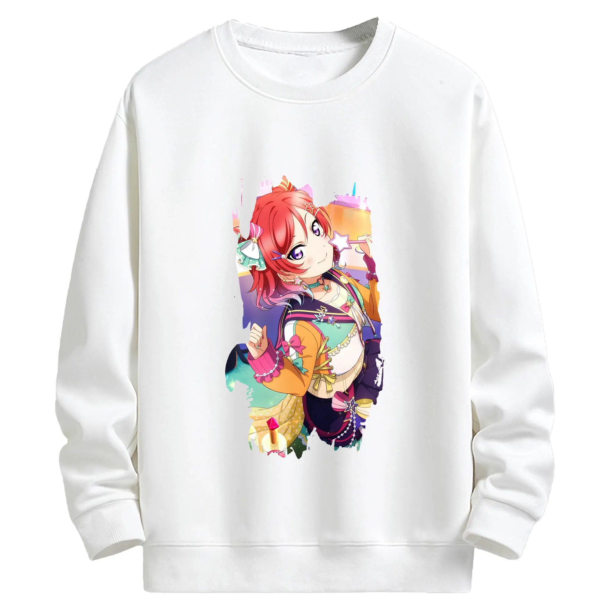 Love Live! グッズ,西木野真姫 - キッズ クルーネックスウェットシャツ ・ フロントプリント ・ 綿80％ ポリエステル20％ ・ 快適 通学 スポーツ 日常使い お散歩用