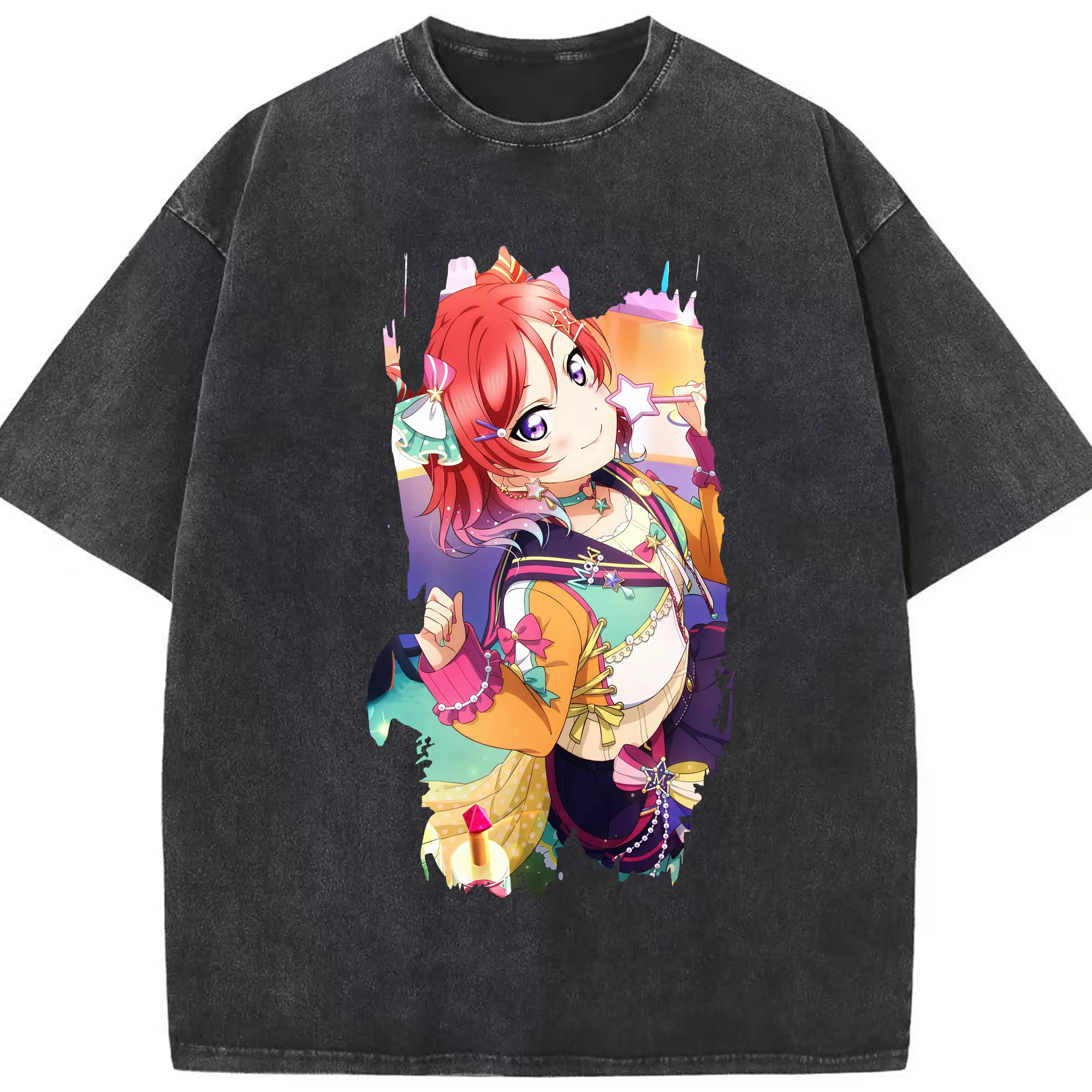 Love Live! グッズ,西木野真姫 - 綿100％ ヴィンテージ風 半袖Tシャツ ・ フロントプリント ・ 柔らか肌触り ・ 通気性 快適 ・ スポーツ カジュアル 外出用