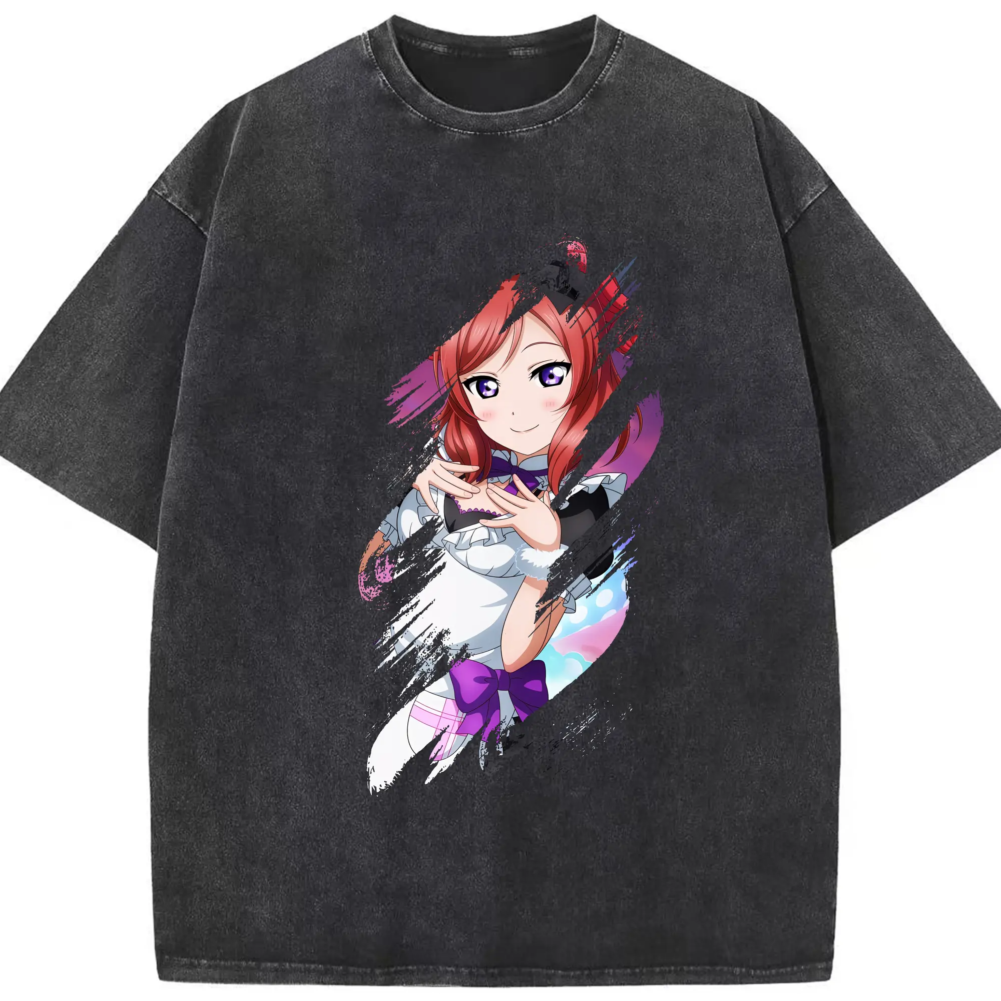 Love Live! グッズ,西木野真姫 - 綿100％ ヴィンテージ風 半袖Tシャツ ・ フロントプリント ・ 柔らか肌触り ・ 通気性 快適 ・ スポーツ カジュアル 外出用
