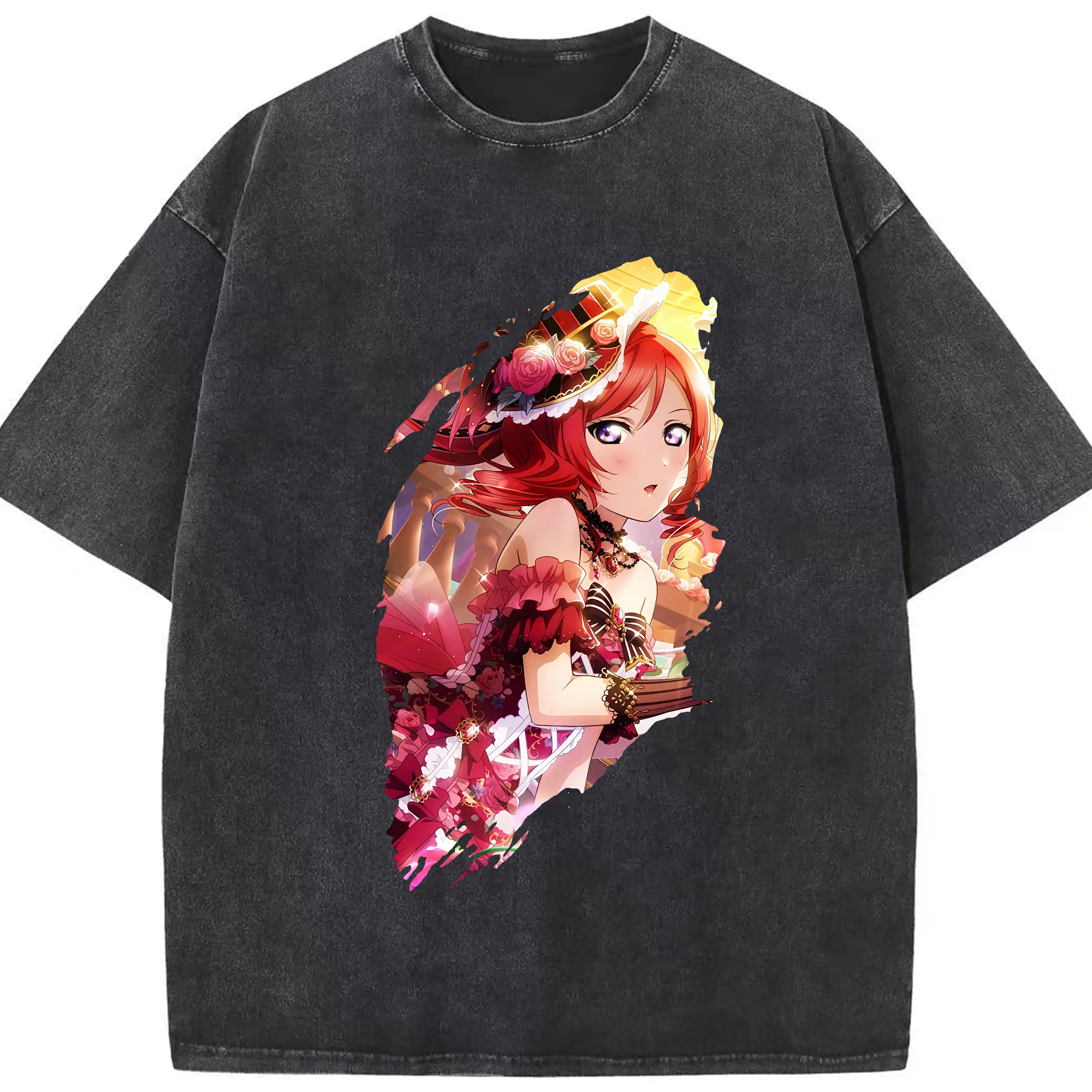 Love Live! グッズ,西木野真姫 - 綿100％ ヴィンテージ風 半袖Tシャツ ・ フロントプリント ・ 柔らか肌触り ・ 通気性 快適 ・ スポーツ カジュアル 外出用