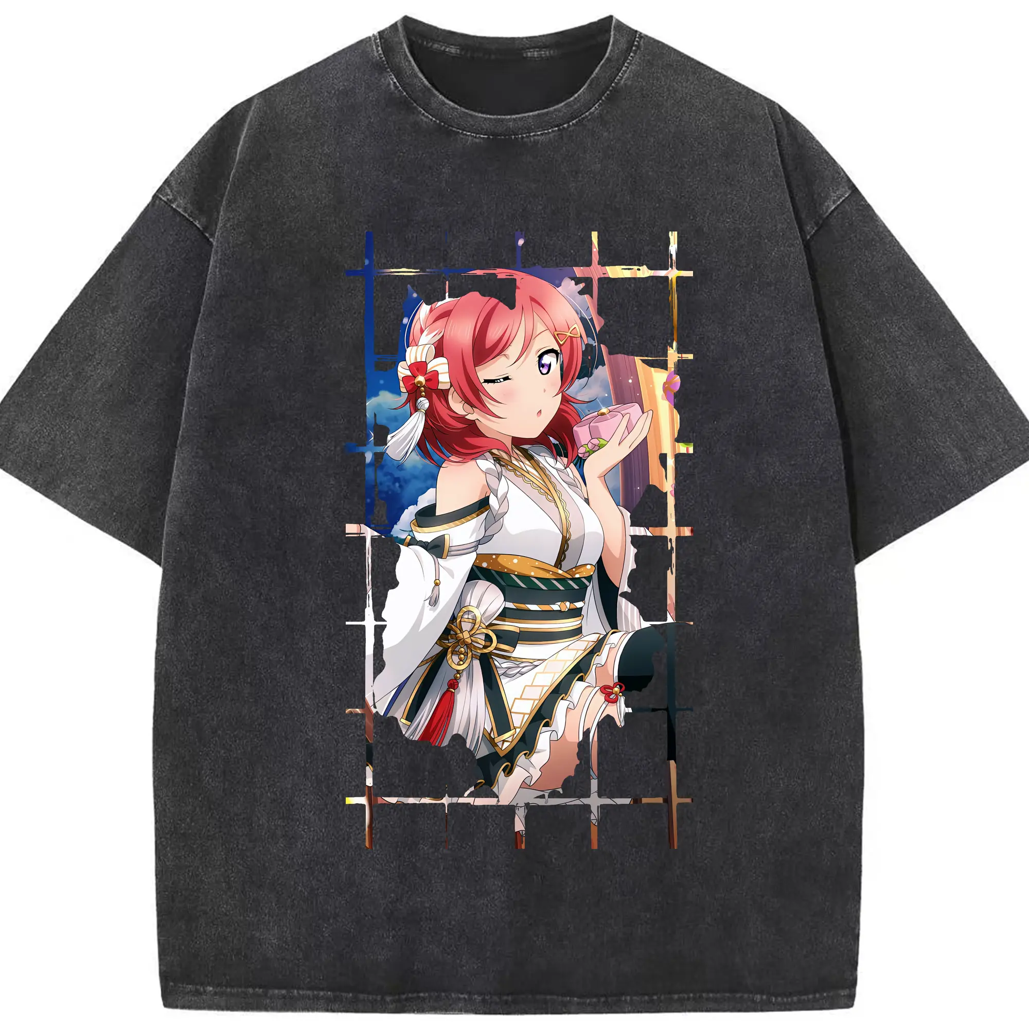 Love Live! グッズ,西木野真姫 - 綿100％ ヴィンテージ風 半袖Tシャツ ・ フロントプリント ・ 柔らか肌触り ・ 通気性 快適 ・ スポーツ カジュアル 外出用