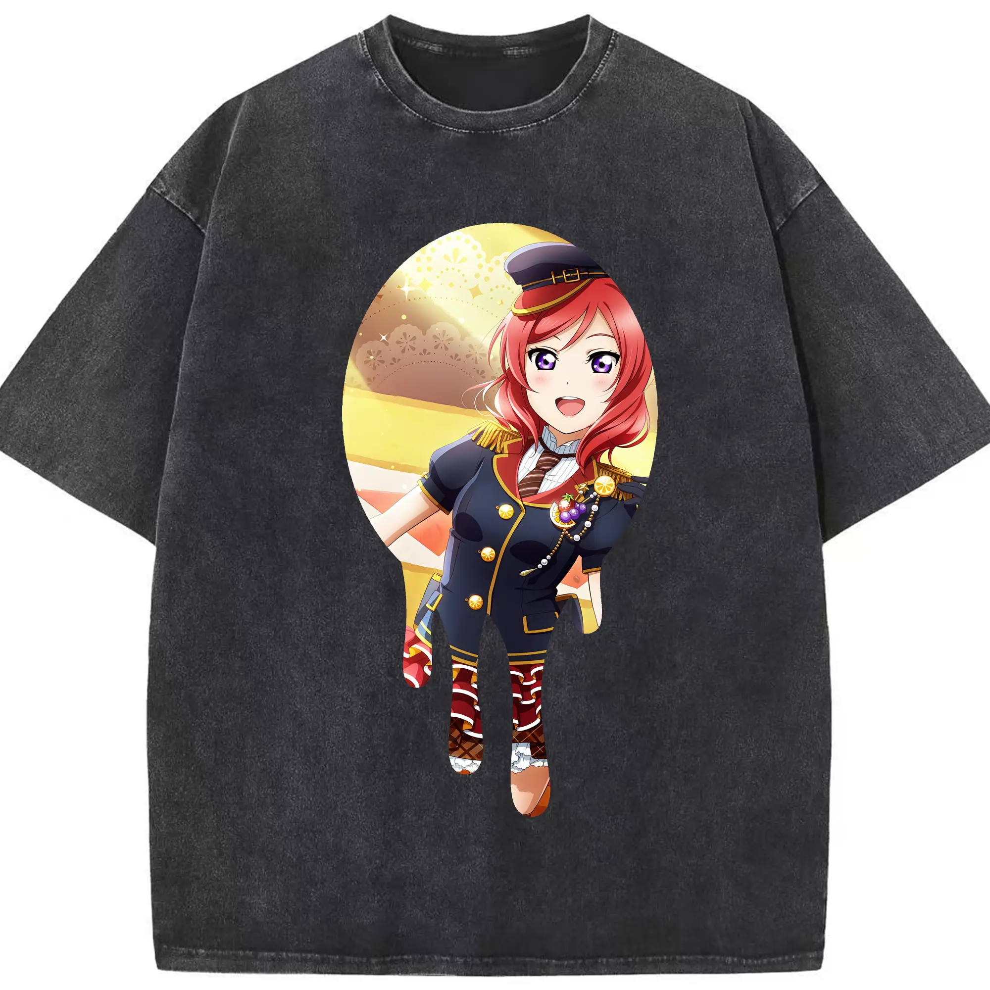 Love Live! グッズ,西木野真姫 - 綿100％ ヴィンテージ風 半袖Tシャツ ・ フロントプリント ・ 柔らか肌触り ・ 通気性 快適 ・ スポーツ カジュアル 外出用