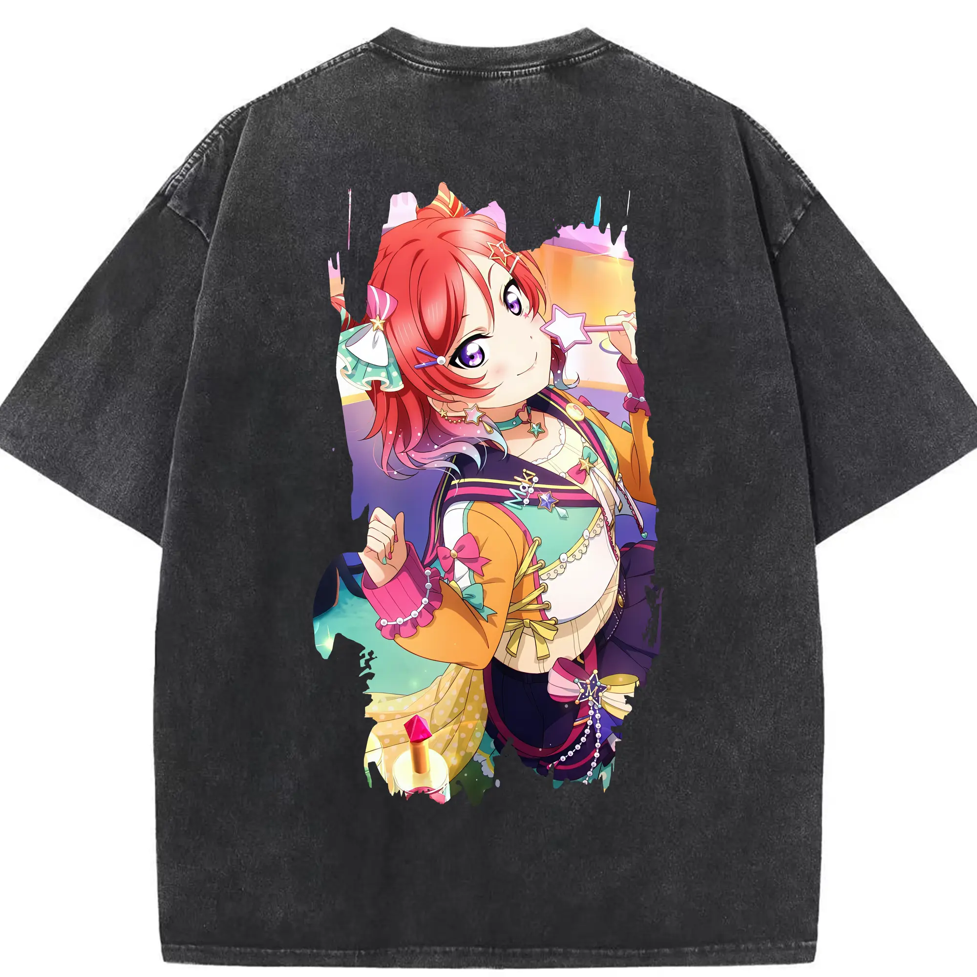 Love Live! グッズ,西木野真姫 - 綿100％ ヴィンテージ風 半袖Tシャツ ・ 背面プリント ・ 柔らか肌触り ・ 通気性 快適 ・ スポーツ カジュアル 外出用