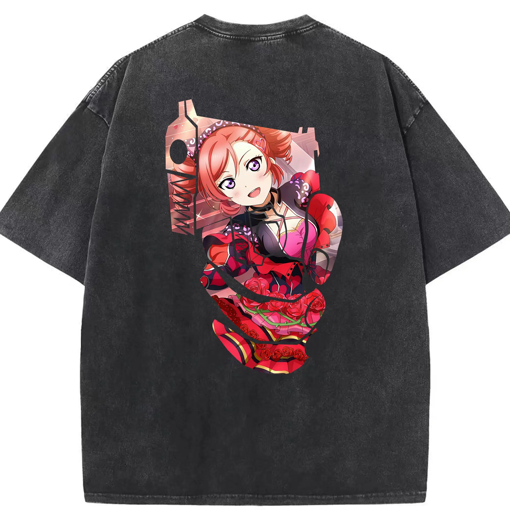 Love Live! グッズ,西木野真姫 - 綿100％ ヴィンテージ風 半袖Tシャツ ・ 背面プリント ・ 柔らか肌触り ・ 通気性 快適 ・ スポーツ カジュアル 外出用