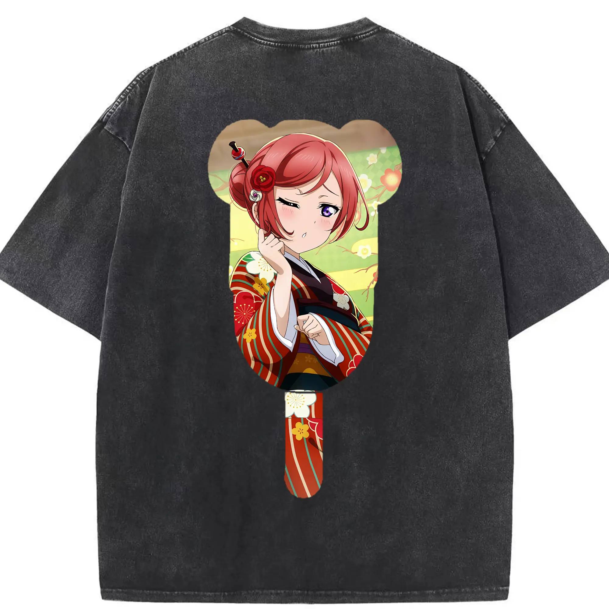 Love Live! グッズ,西木野真姫 - 綿100％ ヴィンテージ風 半袖Tシャツ ・ 背面プリント ・ 柔らか肌触り ・ 通気性 快適 ・ スポーツ カジュアル 外出用