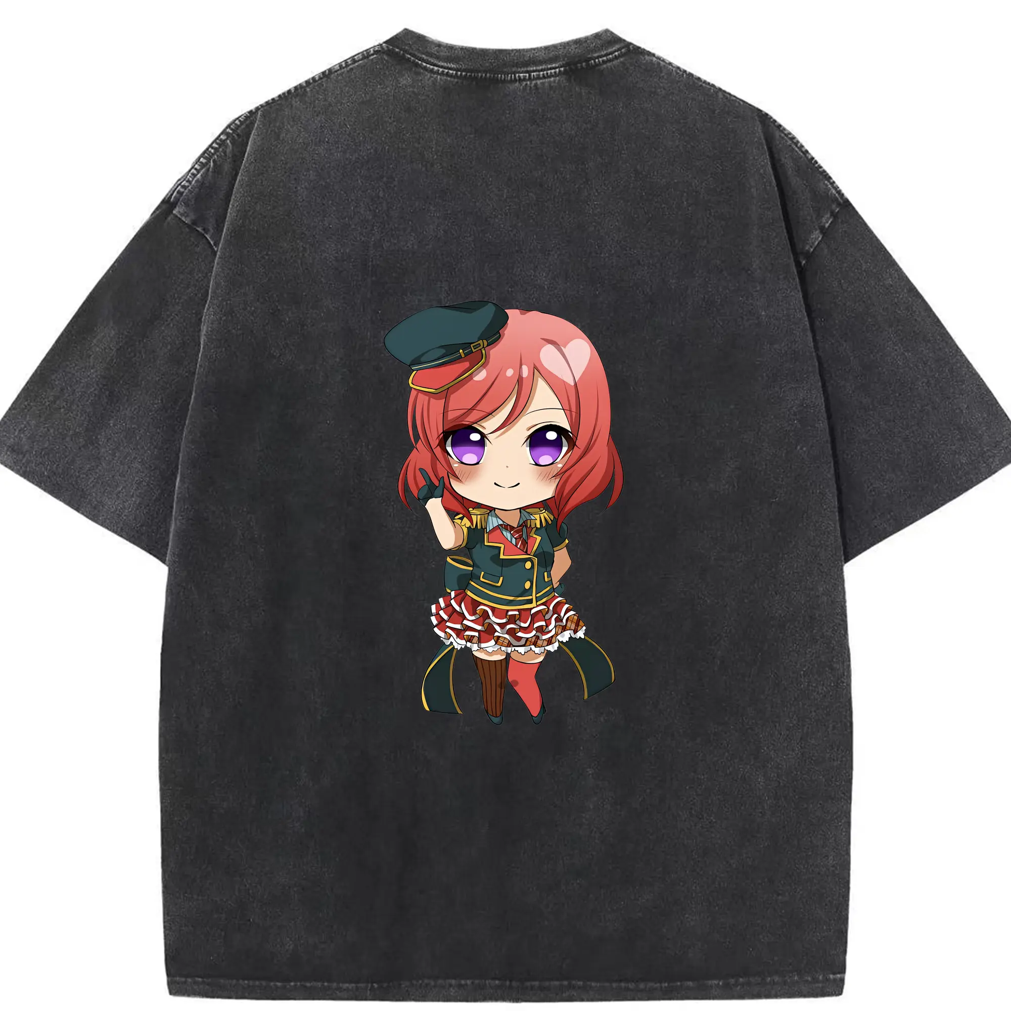 Love Live! グッズ,西木野真姫 - 綿100％ ヴィンテージ風 半袖Tシャツ ・ 背面プリント ・ 柔らか肌触り ・ 通気性 快適 ・ スポーツ カジュアル 外出用