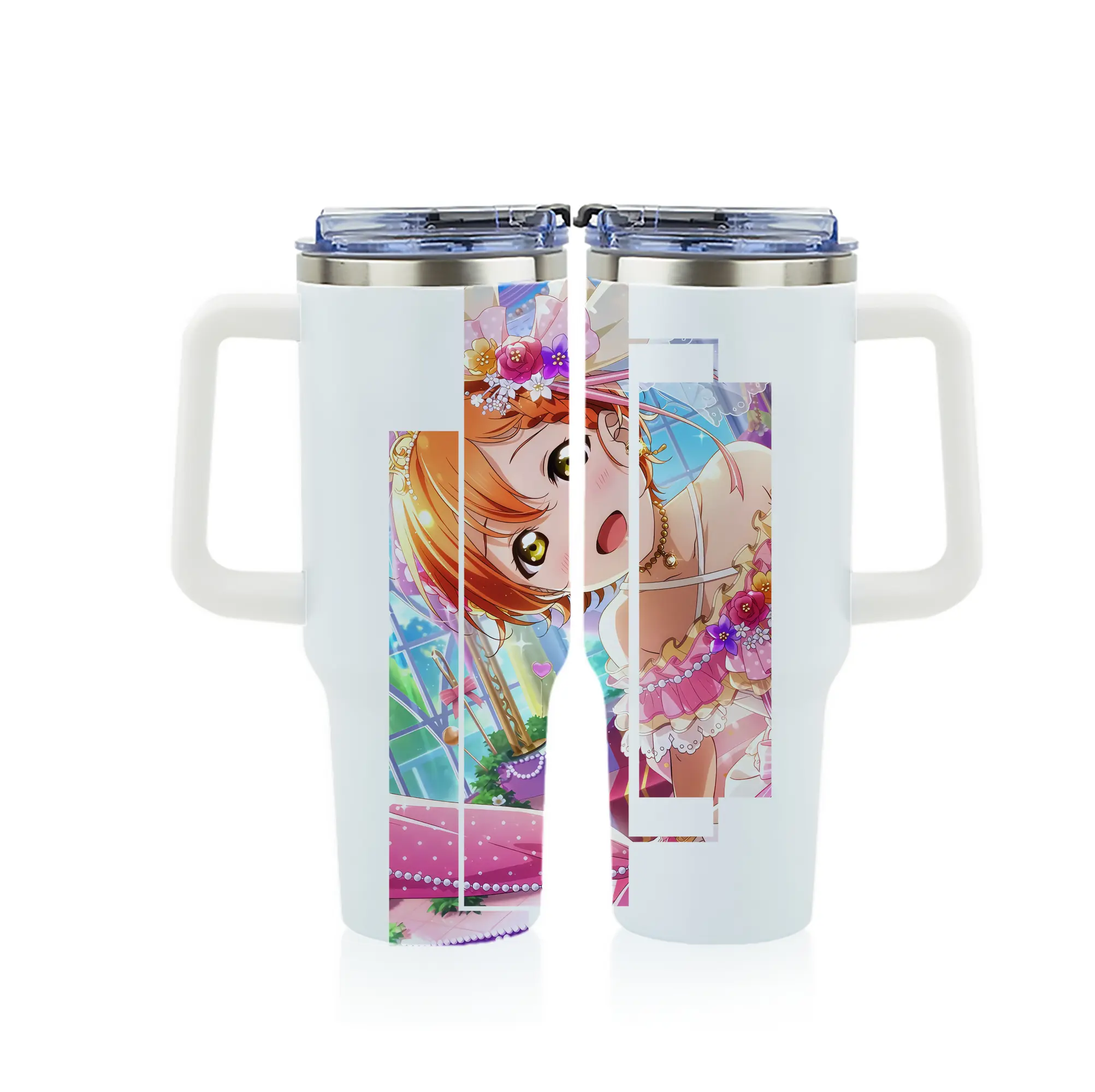 Love Live! グッズ,星空凛 - 1200mL フルプリント車用タンブラー ・ 304ステンレス 内側 ・ 201ステンレス 外側 ・ 保温 保冷 ・ 通勤 ドライブ アウトドア用