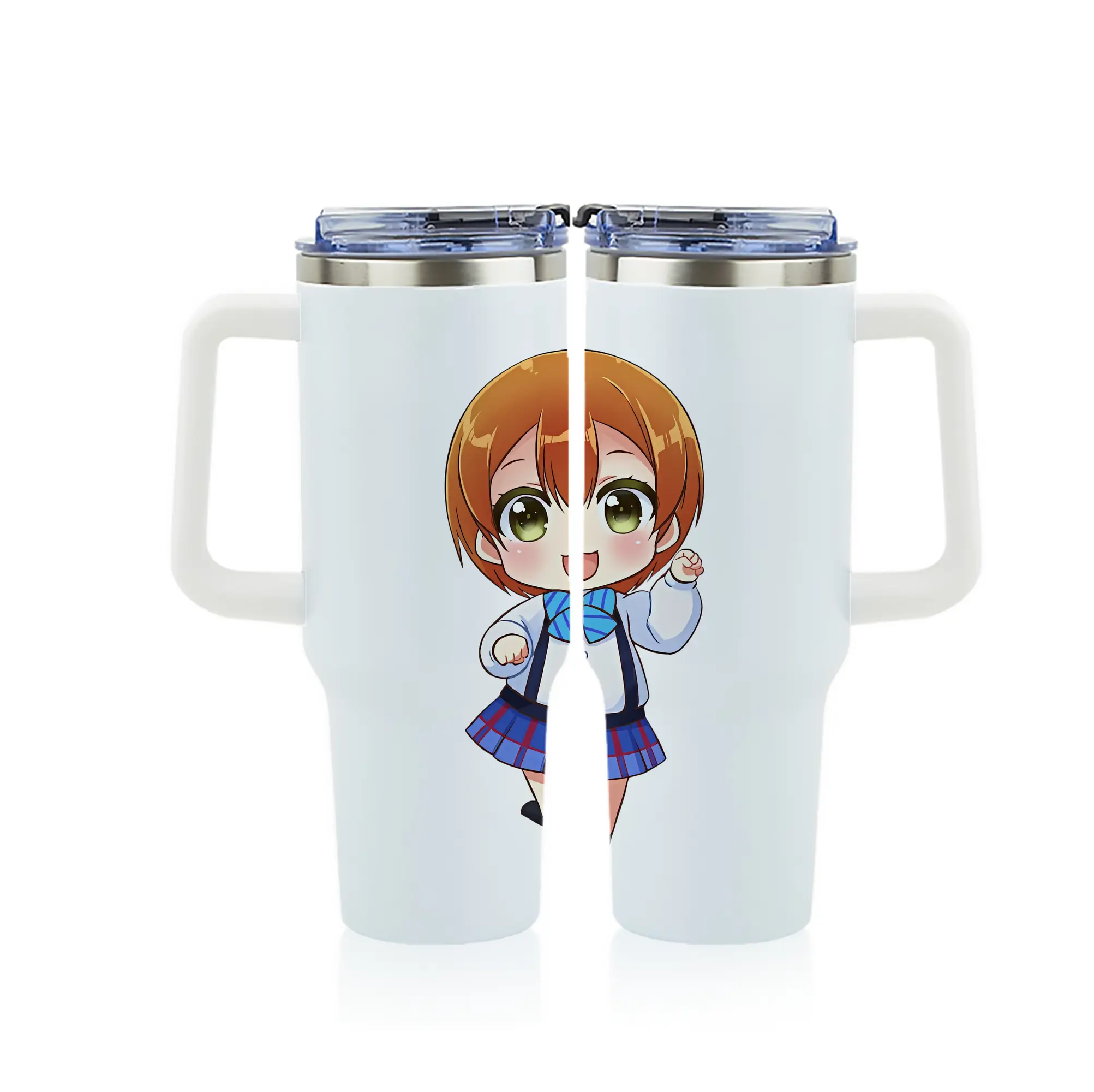 Love Live! グッズ,星空凛 - 1200mL フルプリント車用タンブラー ・ 304ステンレス 内側 ・ 201ステンレス 外側 ・ 保温 保冷 ・ 通勤 ドライブ アウトドア用