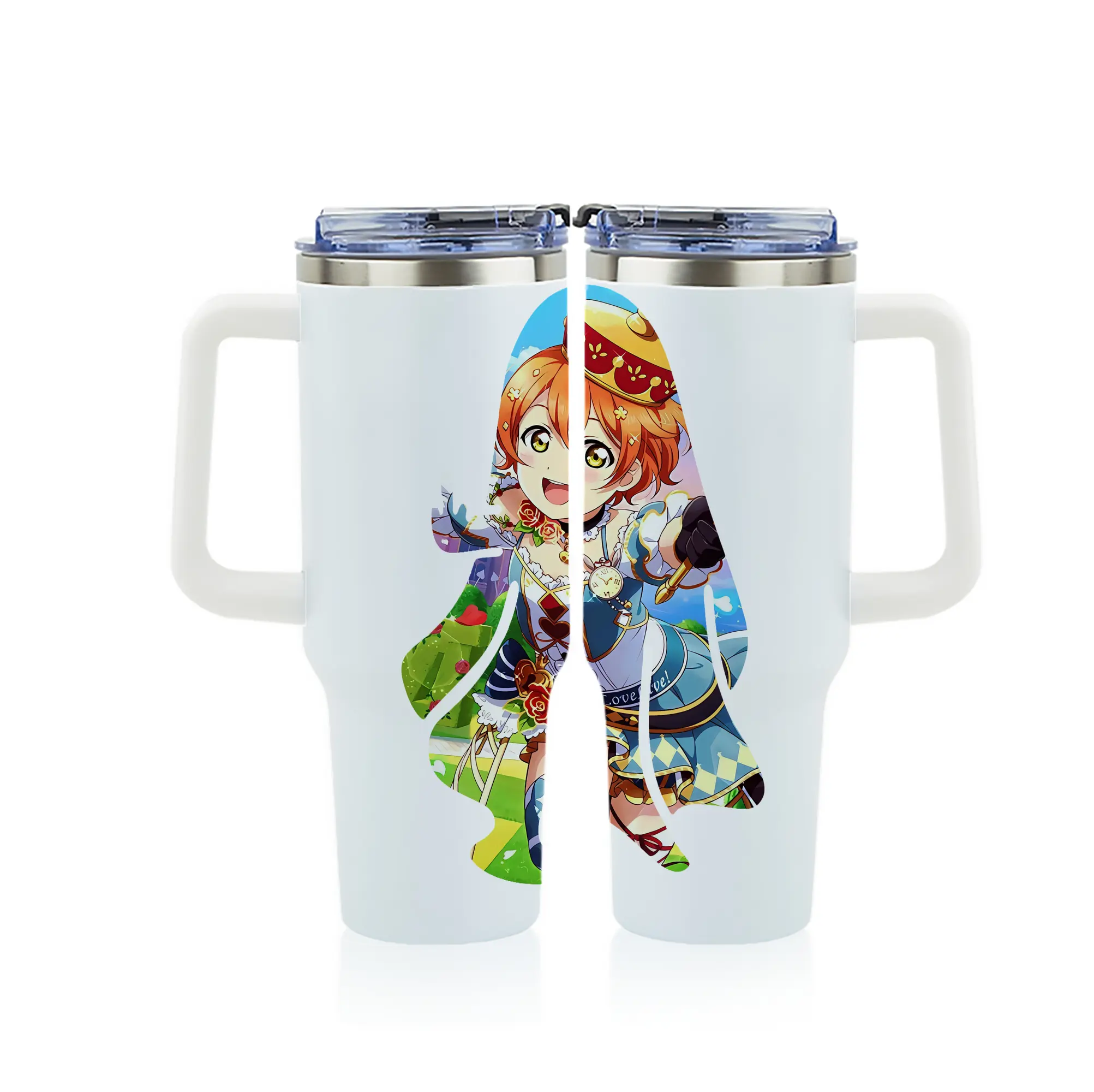 Love Live! グッズ,星空凛 - 1200mL フルプリント車用タンブラー ・ 304ステンレス 内側 ・ 201ステンレス 外側 ・ 保温 保冷 ・ 通勤 ドライブ アウトドア用