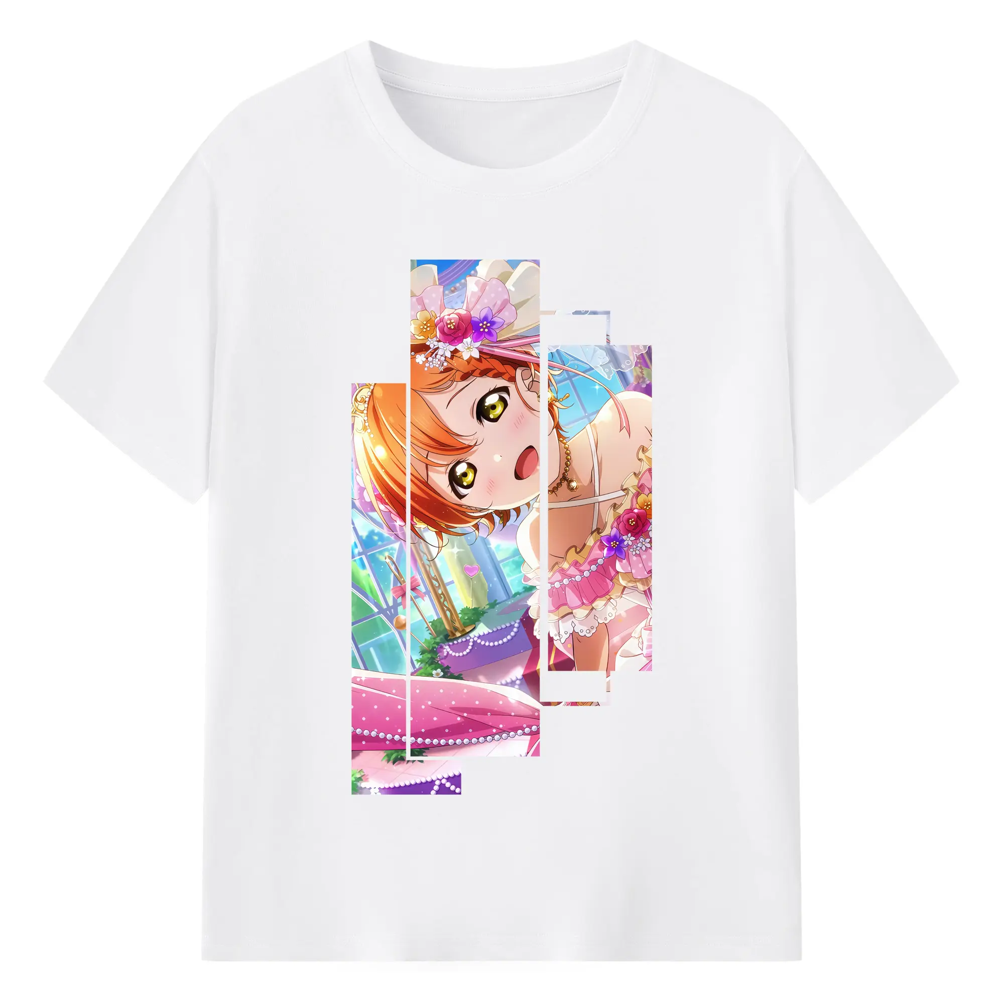Love Live! グッズ,星空凛 - 綿100％ 半袖Tシャツ ・ フロントプリント ・ 快適 通気性 ・ 日常使い 散歩 スポーツ用