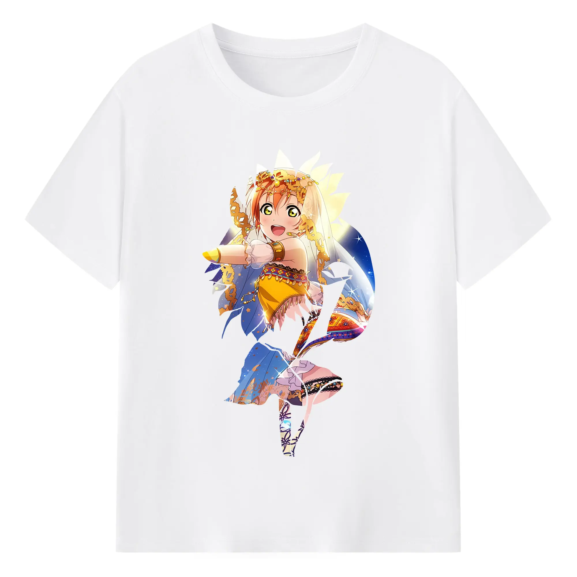 Love Live! グッズ,星空凛 - 綿100％ 半袖Tシャツ ・ フロントプリント ・ 快適 通気性 ・ 日常使い 散歩 スポーツ用