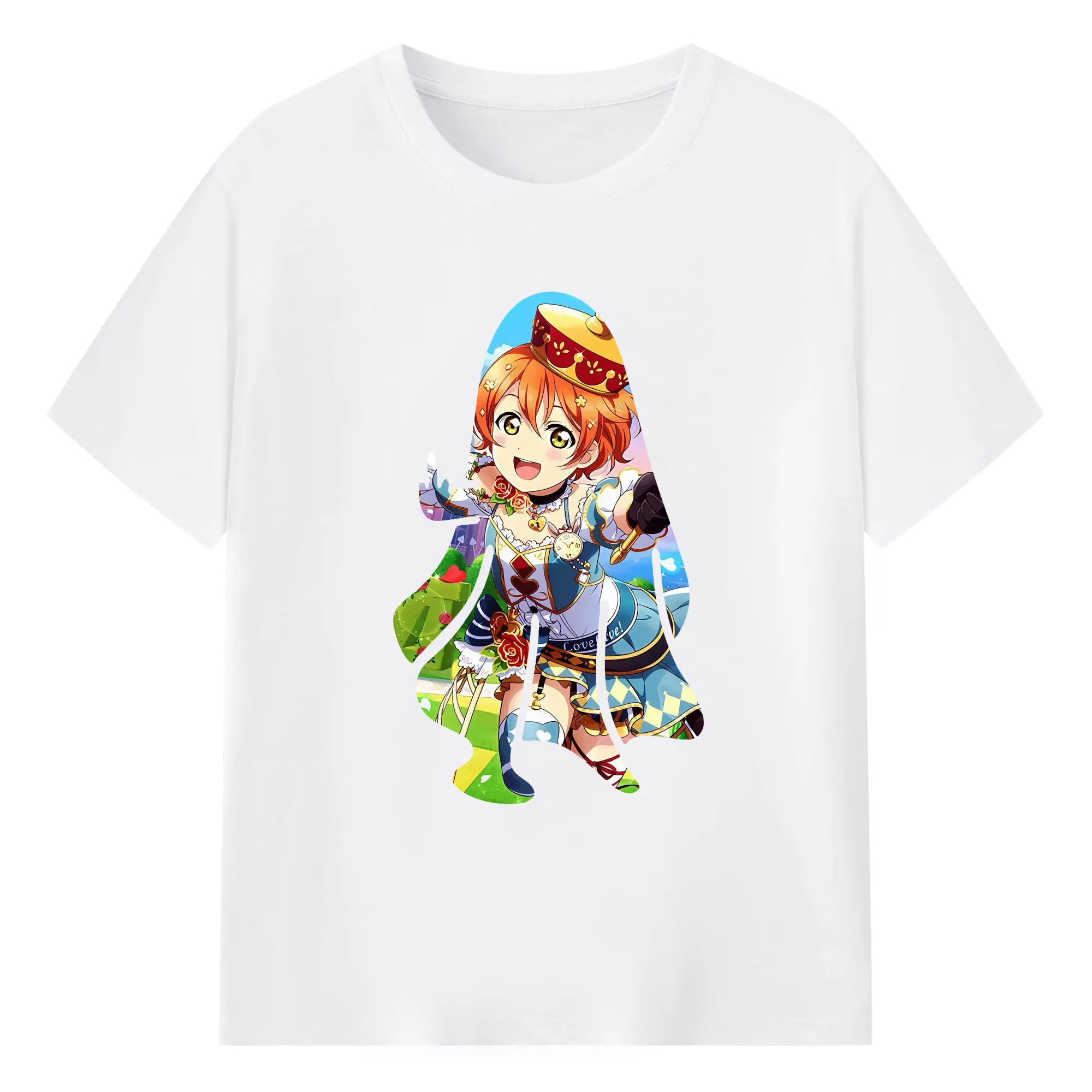 Love Live! グッズ,星空凛 - 綿100％ 半袖Tシャツ ・ フロントプリント ・ 快適 通気性 ・ 日常使い 散歩 スポーツ用