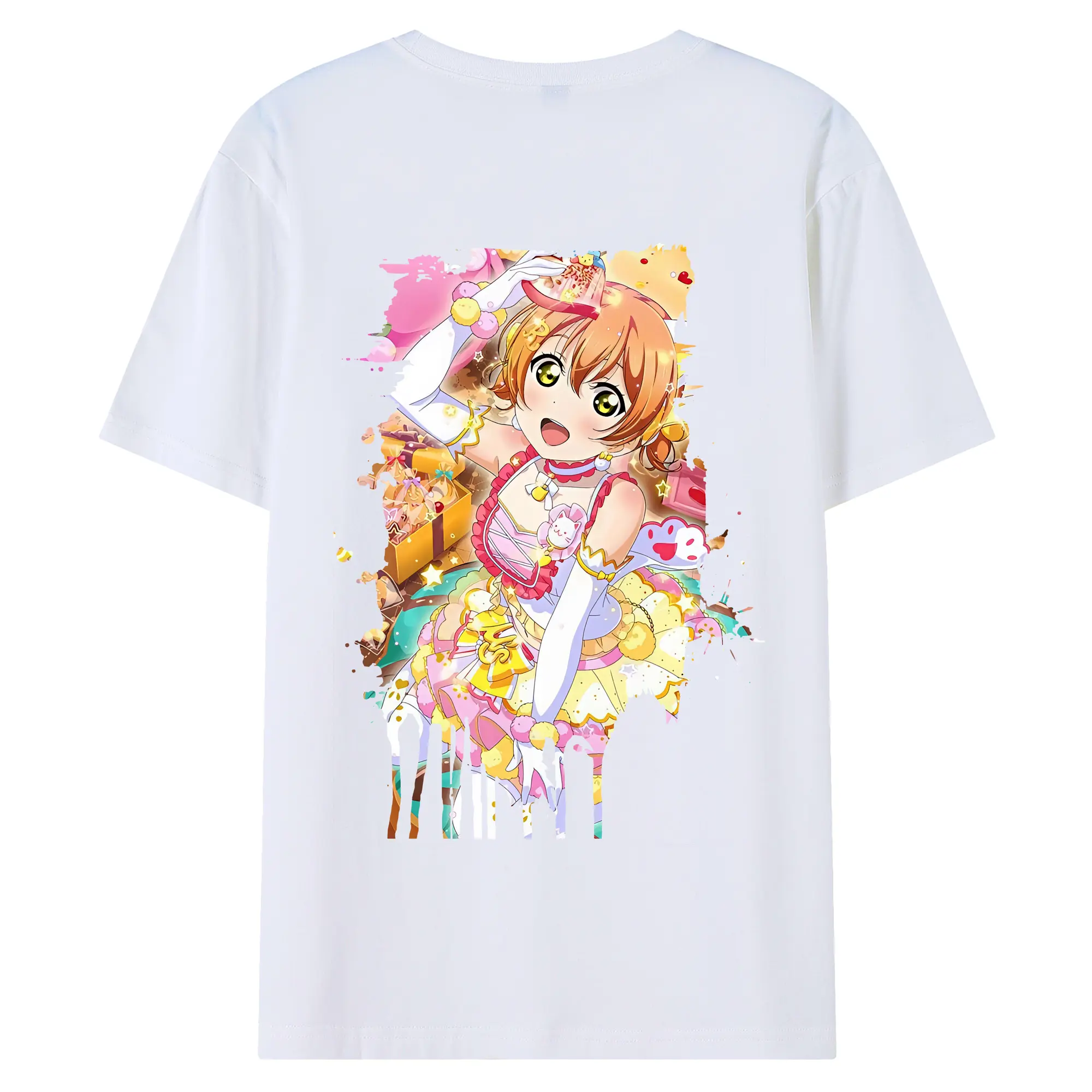 Love Live! グッズ,星空凛 - 綿100％ 半袖Tシャツ ・ バックプリント ・ 快適 通気性 ・ 日常使い 散歩 スポーツ用