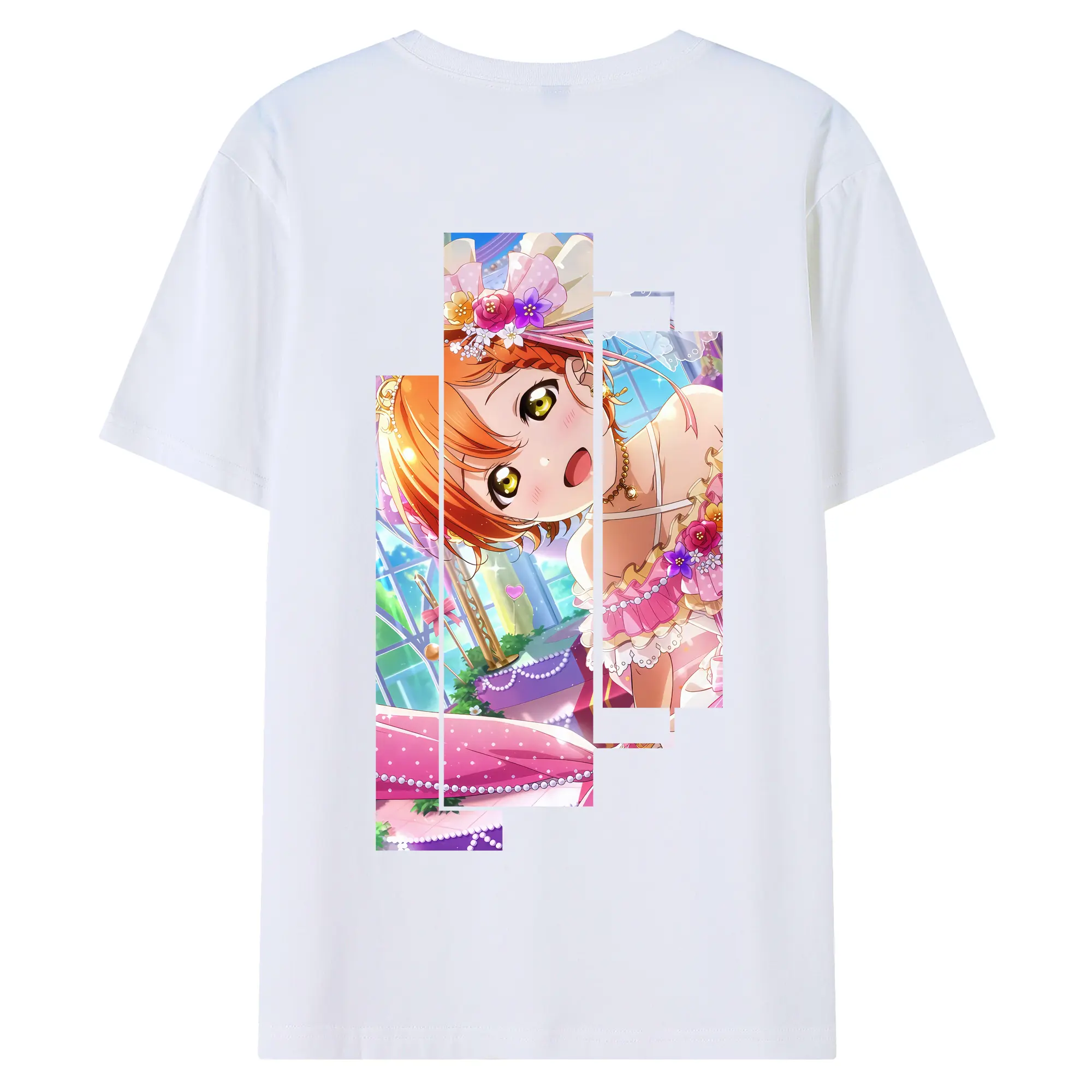 Love Live! グッズ,星空凛 - 綿100％ 半袖Tシャツ ・ バックプリント ・ 快適 通気性 ・ 日常使い 散歩 スポーツ用