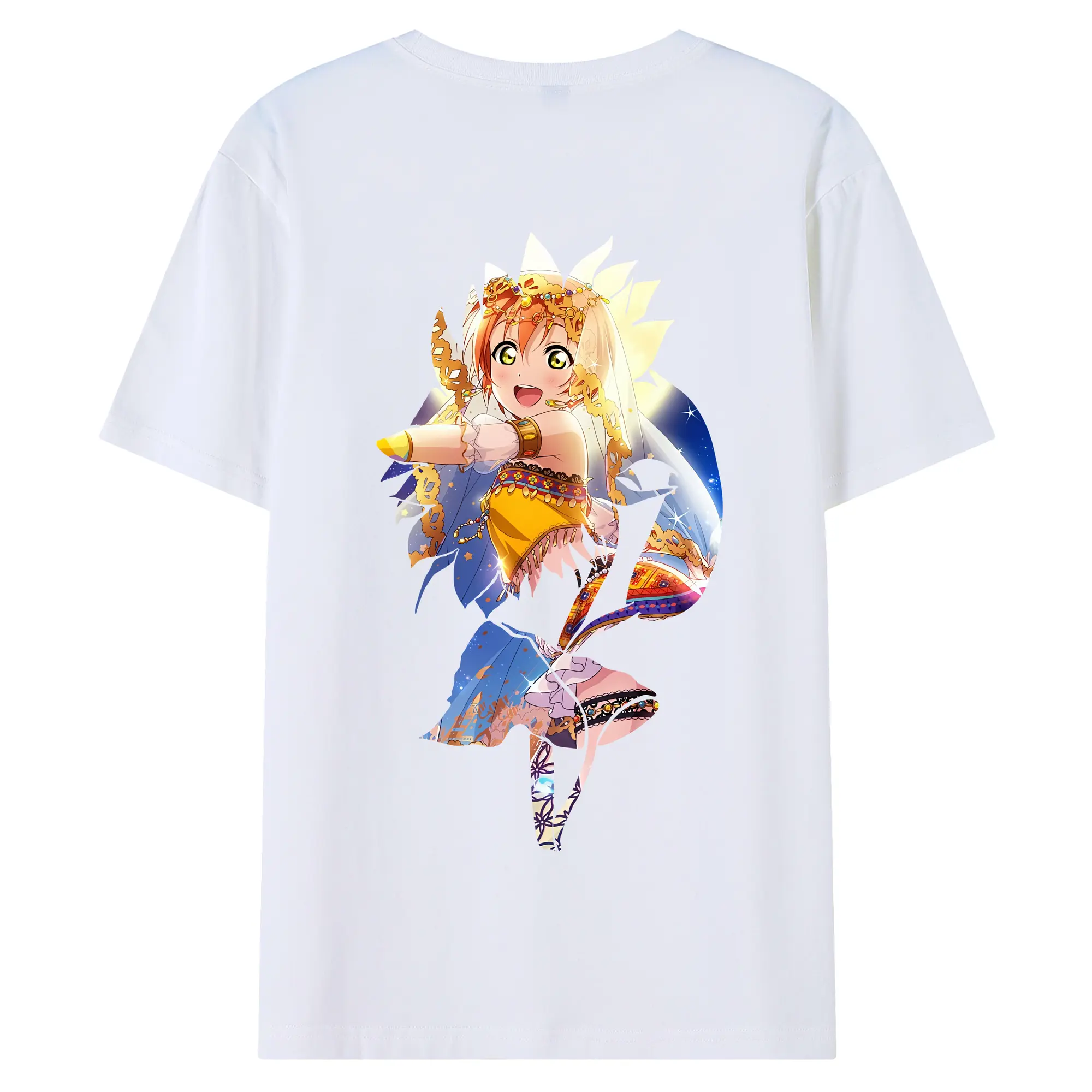 Love Live! グッズ,星空凛 - 綿100％ 半袖Tシャツ ・ バックプリント ・ 快適 通気性 ・ 日常使い 散歩 スポーツ用