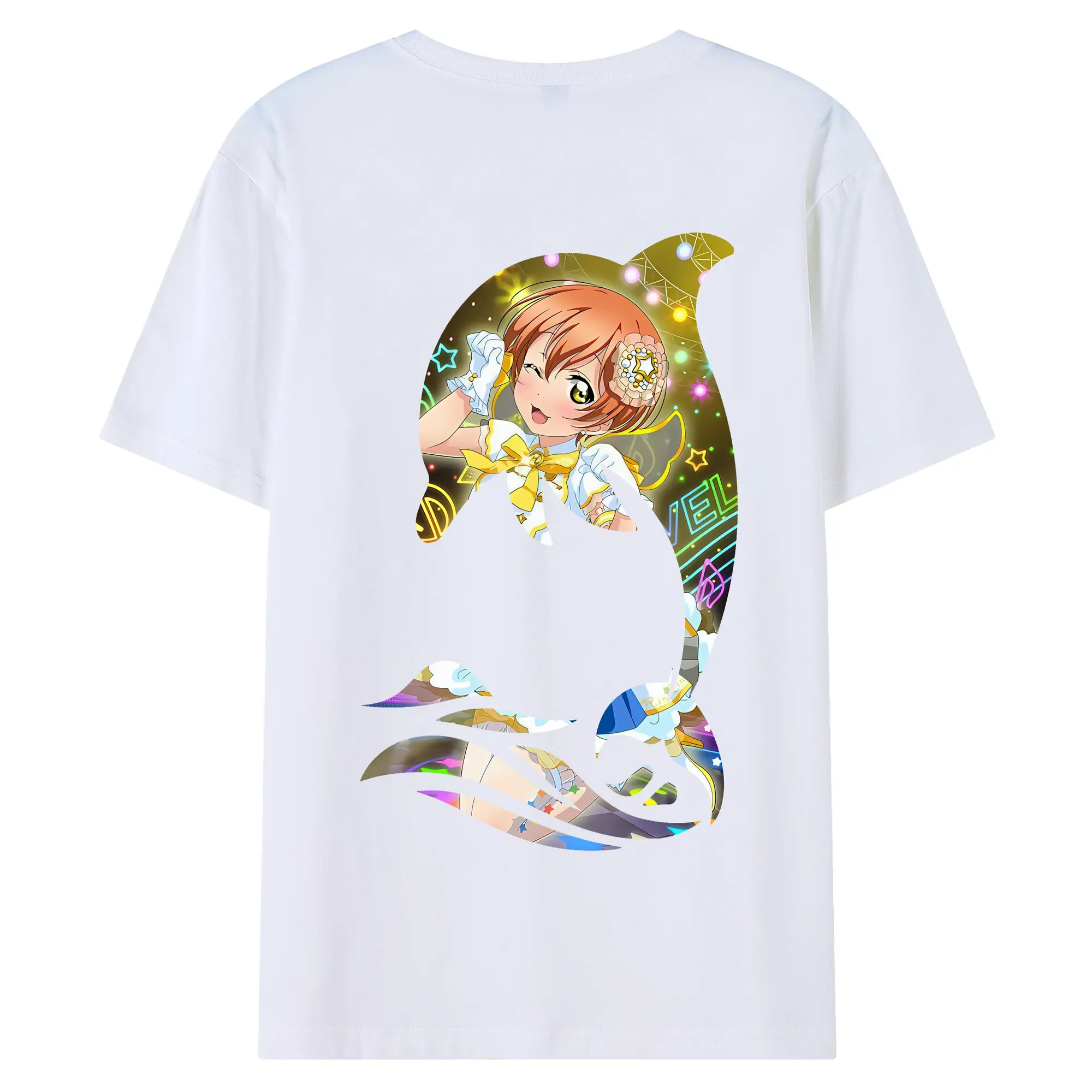 Love Live! グッズ,星空凛 - 綿100％ 半袖Tシャツ ・ バックプリント ・ 快適 通気性 ・ 日常使い 散歩 スポーツ用