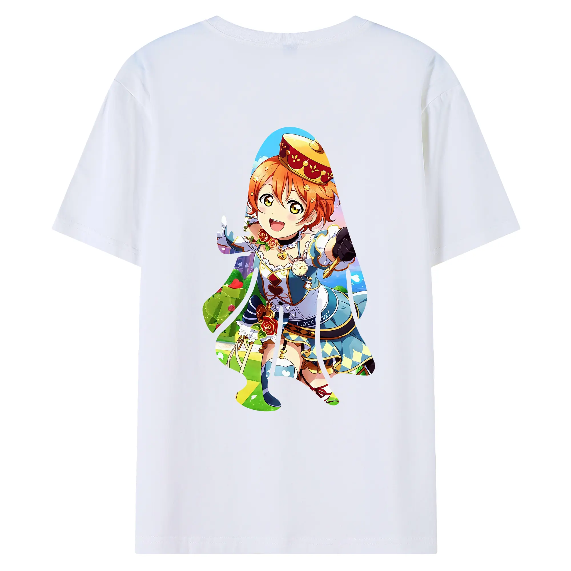 Love Live! グッズ,星空凛 - 綿100％ 半袖Tシャツ ・ バックプリント ・ 快適 通気性 ・ 日常使い 散歩 スポーツ用