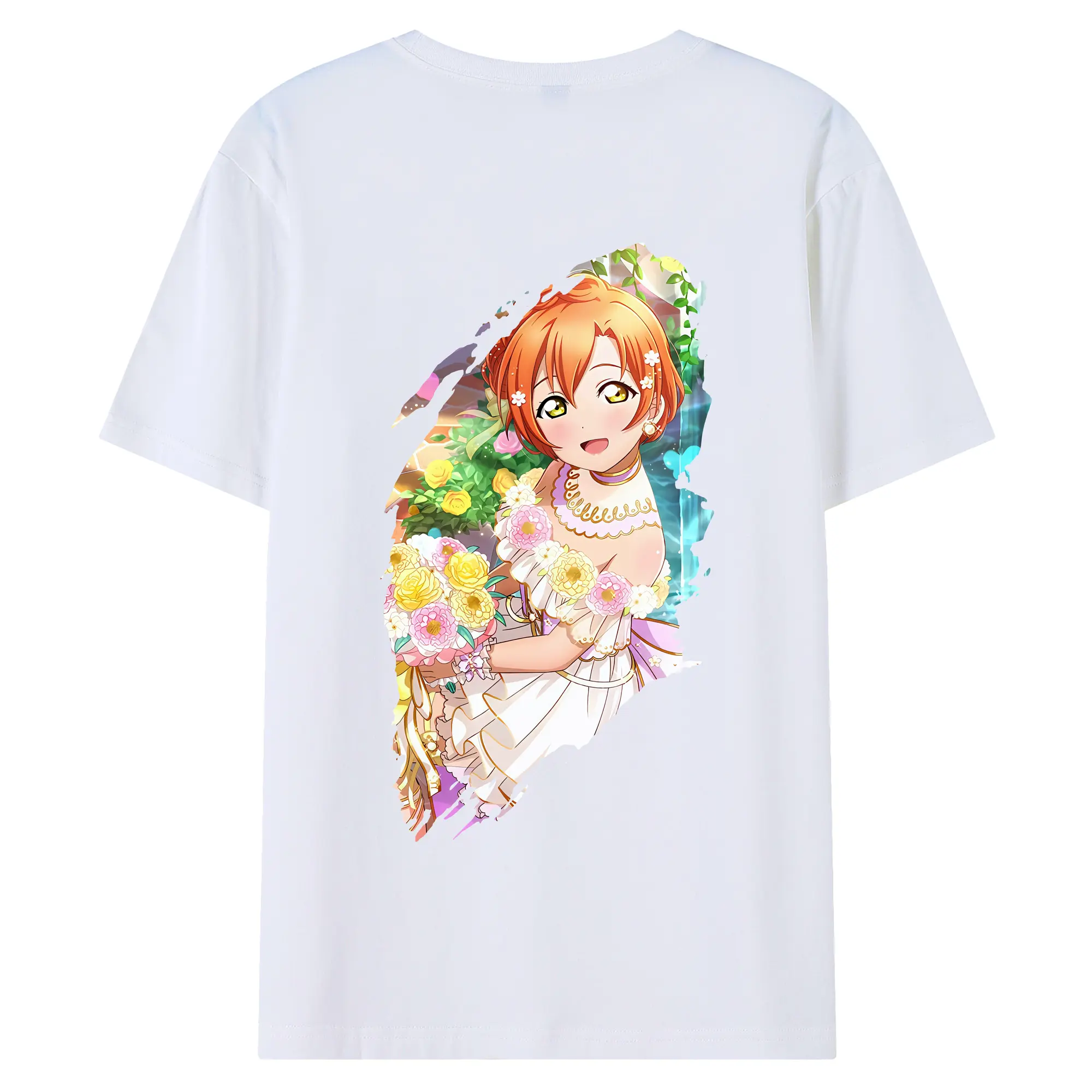 Love Live! グッズ,星空凛 - 綿100％ 半袖Tシャツ ・ バックプリント ・ 快適 通気性 ・ 日常使い 散歩 スポーツ用