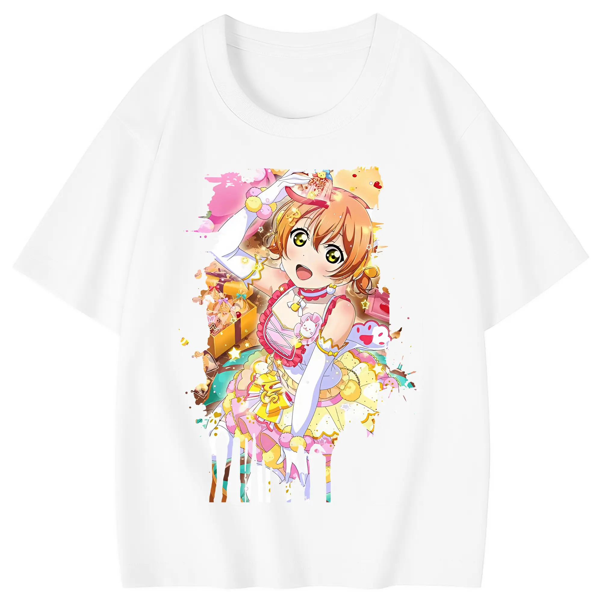 Love Live! グッズ,星空凛 - 綿100％ キッズTシャツ ・ フロントプリント ・ 快適 通気性 ・ スポーツ カジュアル 散歩用