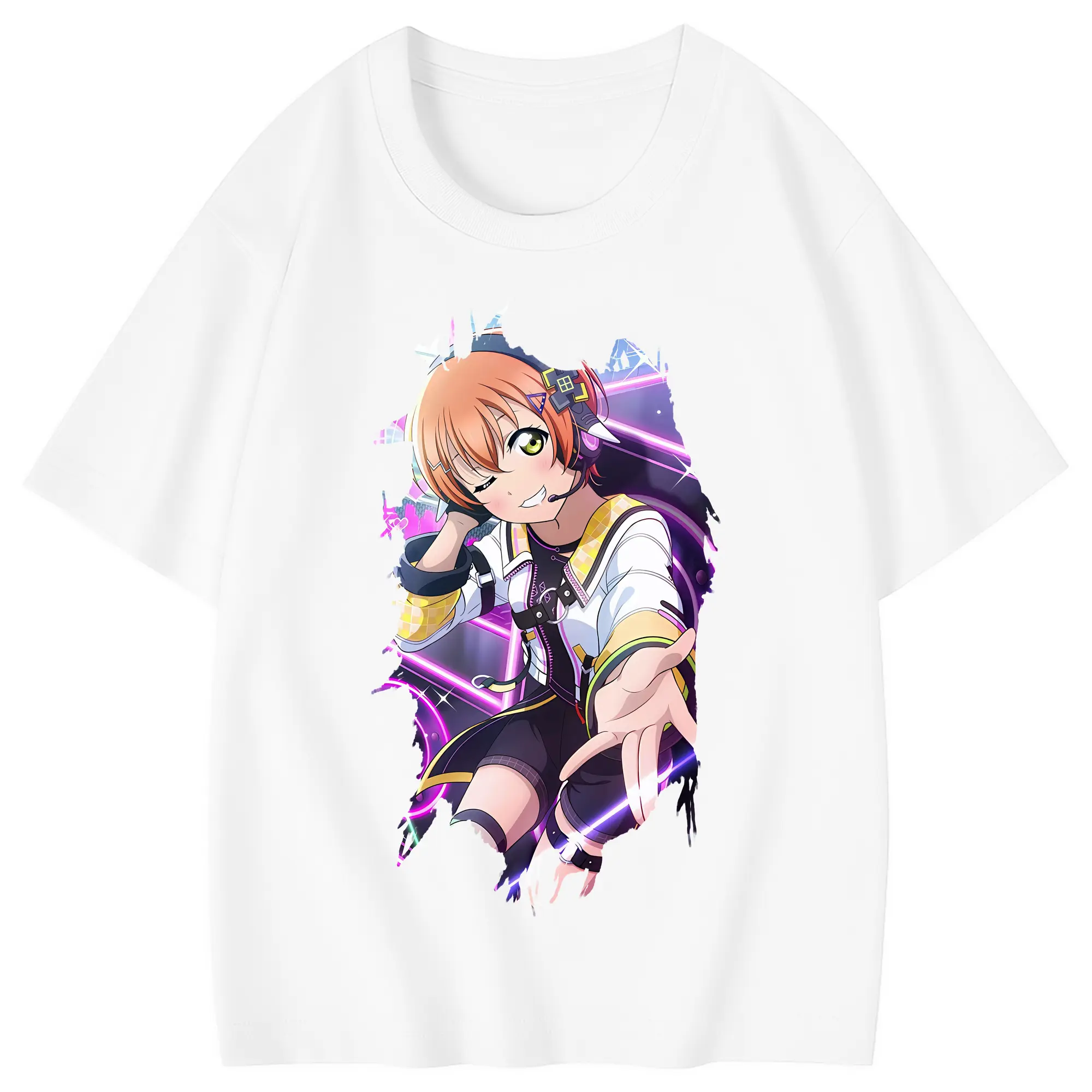 Love Live! グッズ,星空凛 - 綿100％ キッズTシャツ ・ フロントプリント ・ 快適 通気性 ・ スポーツ カジュアル 散歩用