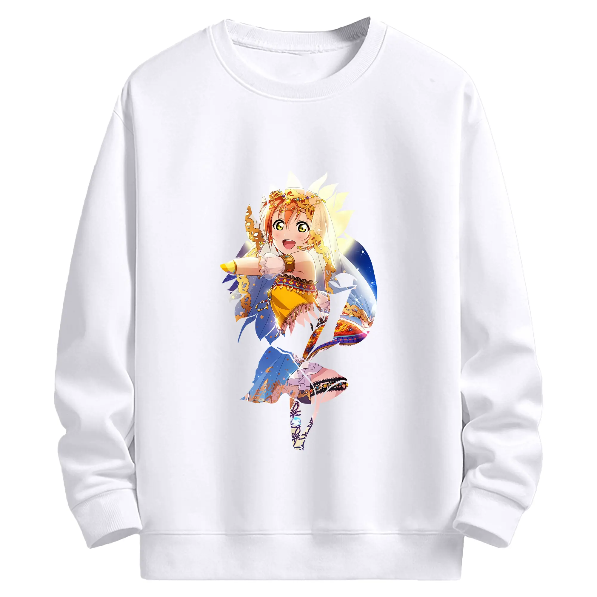 Love Live! グッズ,星空凛 - 高品質 クルーネック スウェット ・ コットン59％ ポリエステル41％ ・ ユニセックス 長袖 トレーナー ・ カジュアル デイリー スポーツ 散歩用