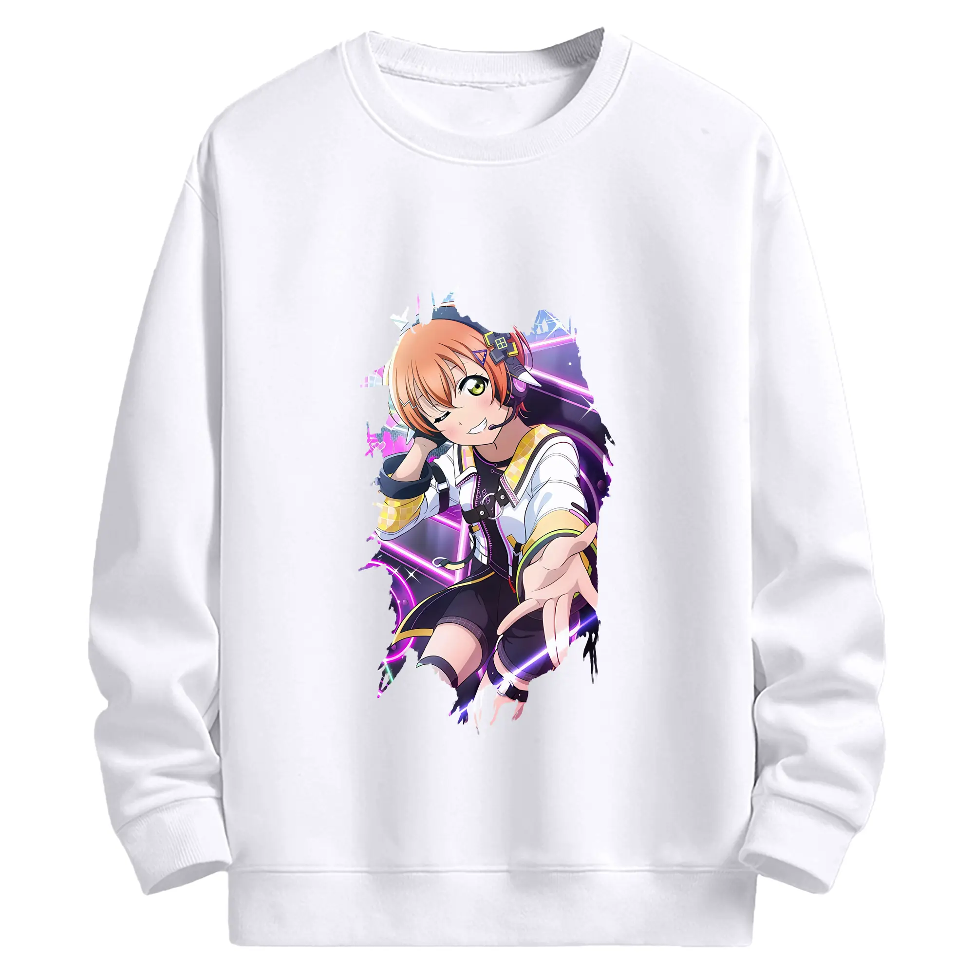 Love Live! グッズ,星空凛 - 高品質 クルーネック スウェット ・ コットン59％ ポリエステル41％ ・ ユニセックス 長袖 トレーナー ・ カジュアル デイリー スポーツ 散歩用