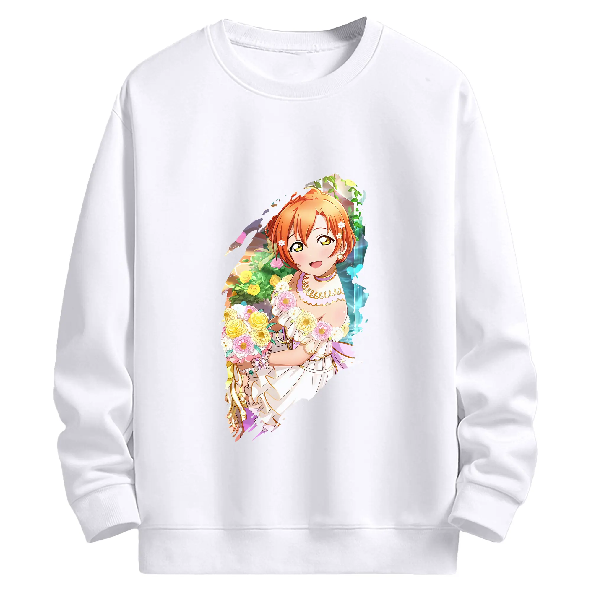 Love Live! グッズ,星空凛 - 高品質 クルーネック スウェット ・ コットン59％ ポリエステル41％ ・ ユニセックス 長袖 トレーナー ・ カジュアル デイリー スポーツ 散歩用