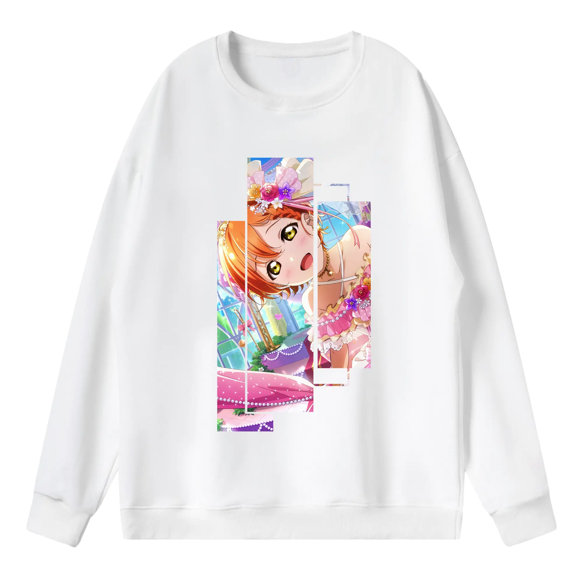 Love Live! グッズ,星空凛 - 薄手 クルーネック スウェット 裏毛260g · ポリエステル 春秋向け カジュアル 男女兼用 · トレーナー デイリー スポーツ 散歩に最適