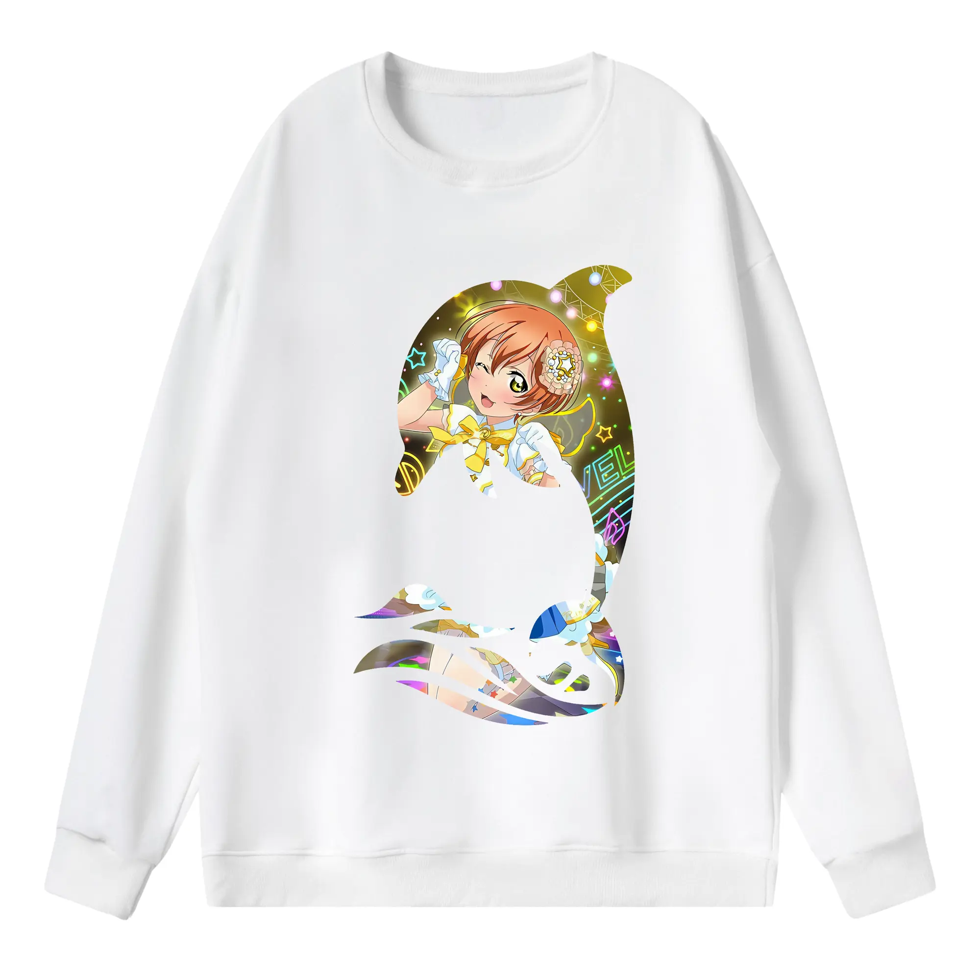 Love Live! グッズ,星空凛 - 薄手 クルーネック スウェット 裏毛260g · ポリエステル 春秋向け カジュアル 男女兼用 · トレーナー デイリー スポーツ 散歩に最適