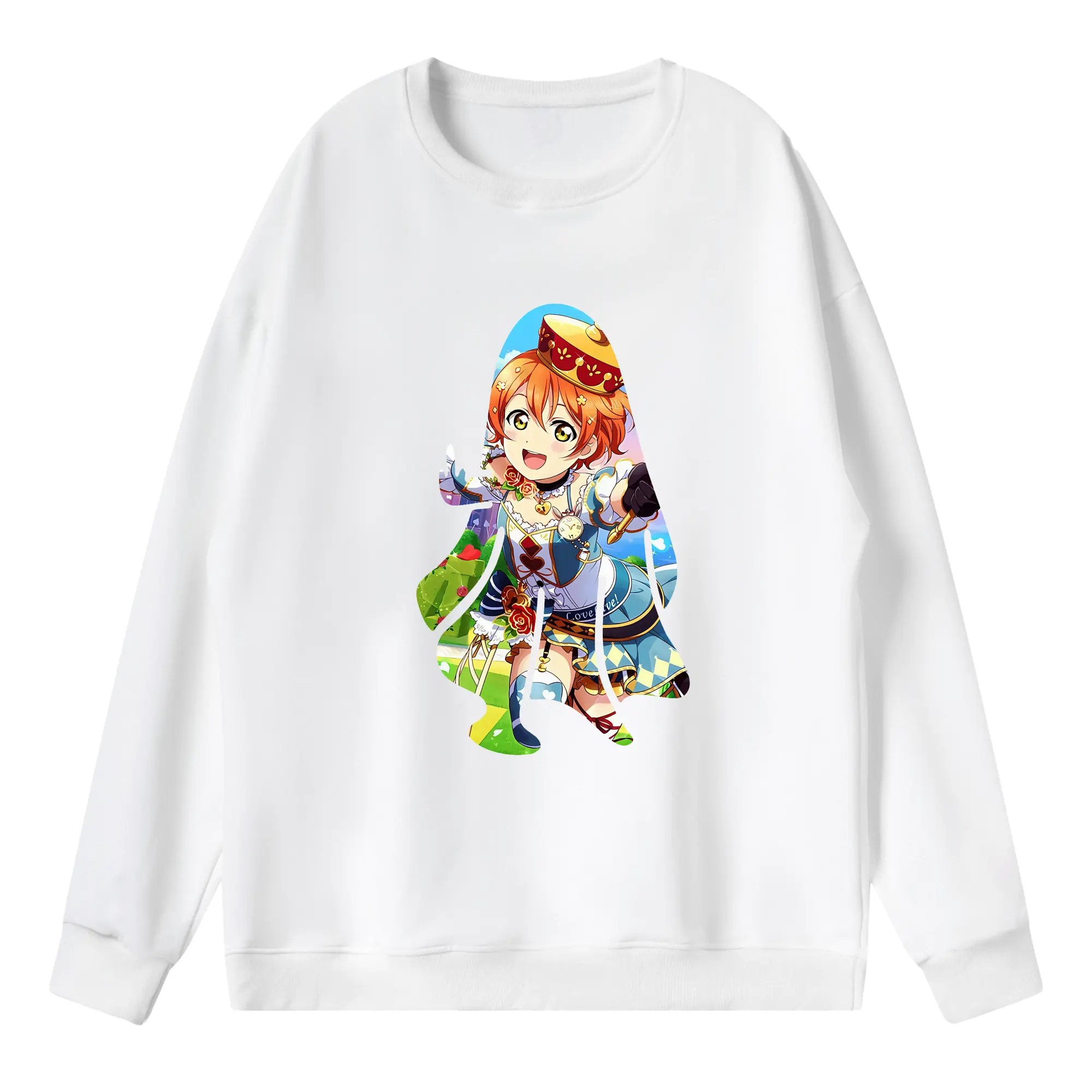 Love Live! グッズ,星空凛 - 薄手 クルーネック スウェット 裏毛260g · ポリエステル 春秋向け カジュアル 男女兼用 · トレーナー デイリー スポーツ 散歩に最適