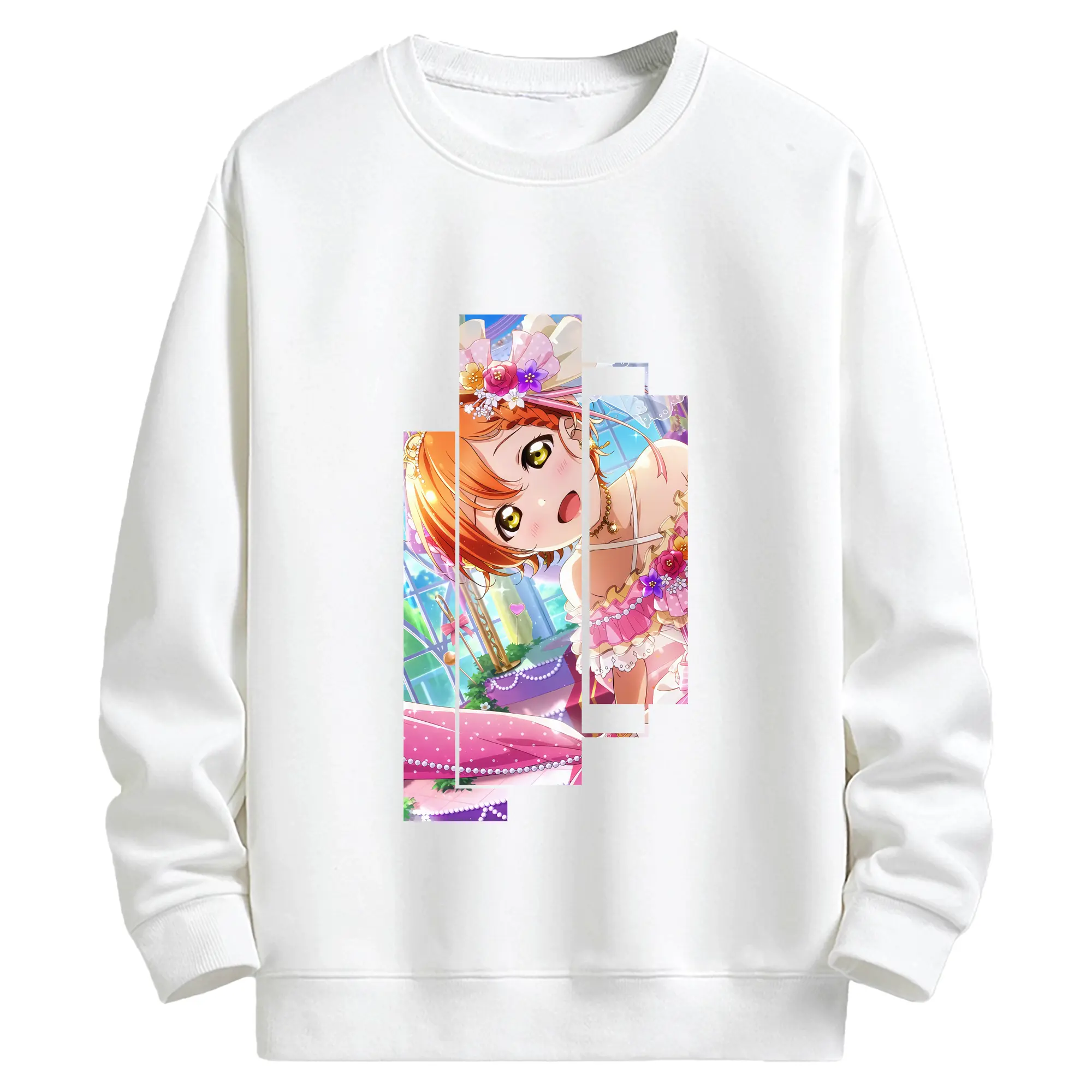 Love Live! グッズ,星空凛 - キッズ クルーネックスウェットシャツ ・ フロントプリント ・ 綿80％ ポリエステル20％ ・ 快適 通学 スポーツ 日常使い お散歩用