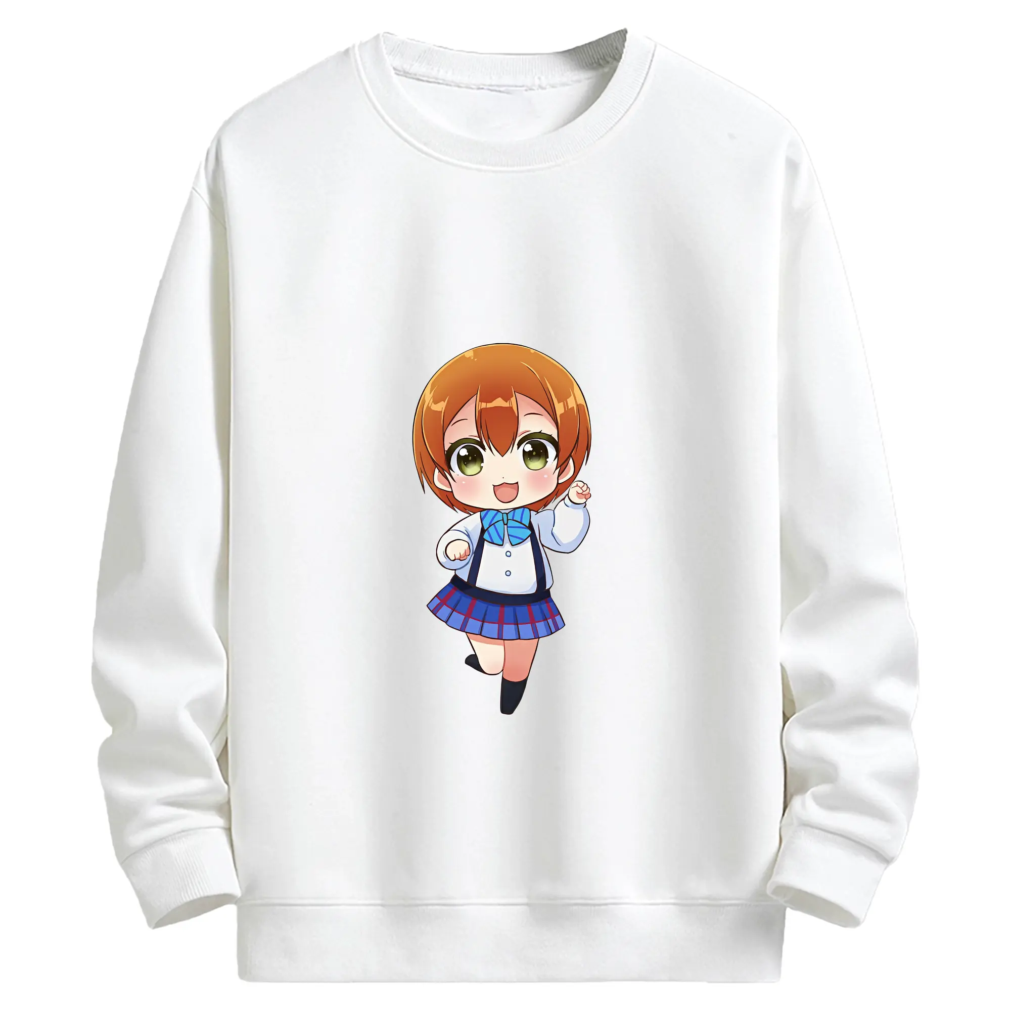 Love Live! グッズ,星空凛 - キッズ クルーネックスウェットシャツ ・ フロントプリント ・ 綿80％ ポリエステル20％ ・ 快適 通学 スポーツ 日常使い お散歩用