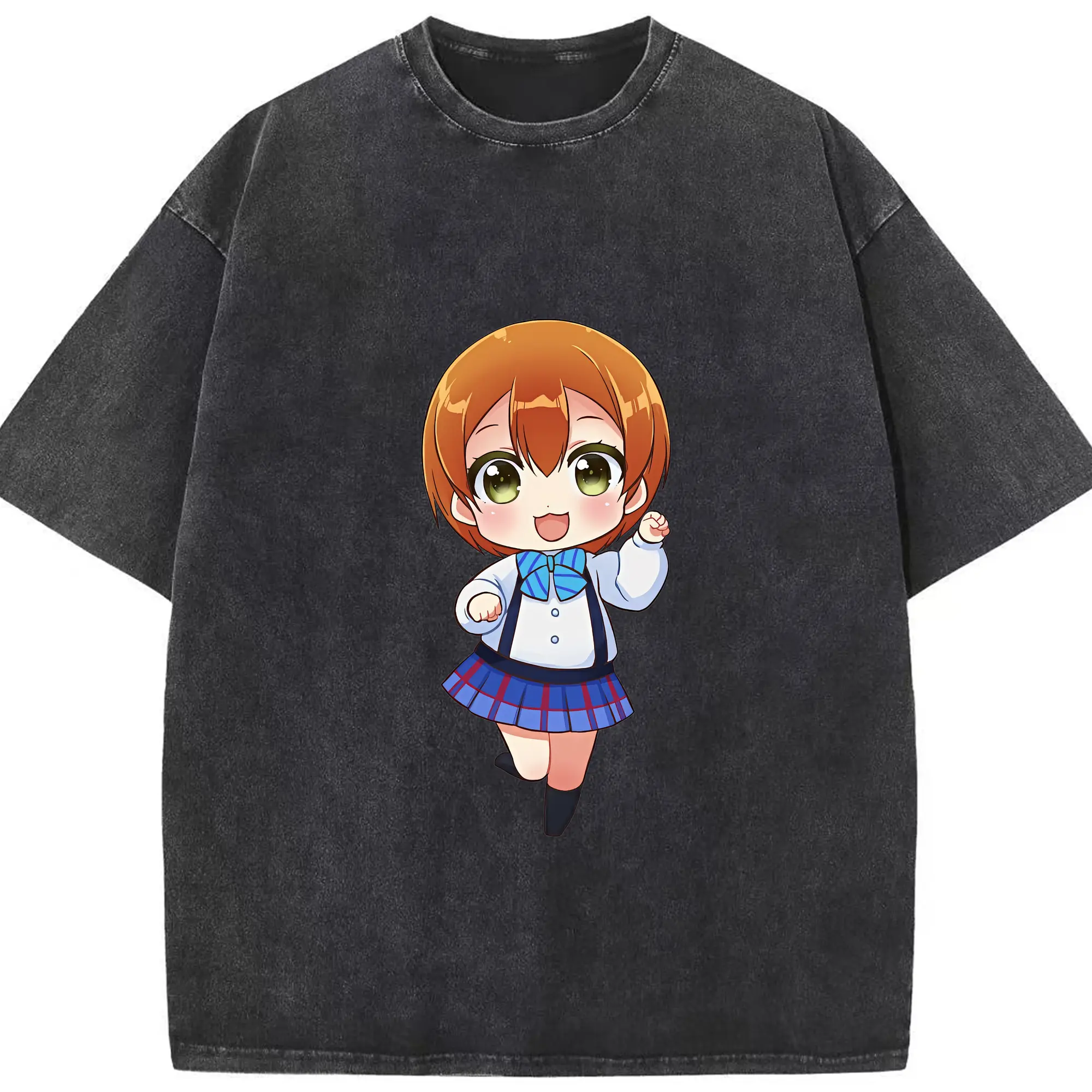 Love Live! グッズ,星空凛 - 綿100％ ヴィンテージ風 半袖Tシャツ ・ フロントプリント ・ 柔らか肌触り ・ 通気性 快適 ・ スポーツ カジュアル 外出用
