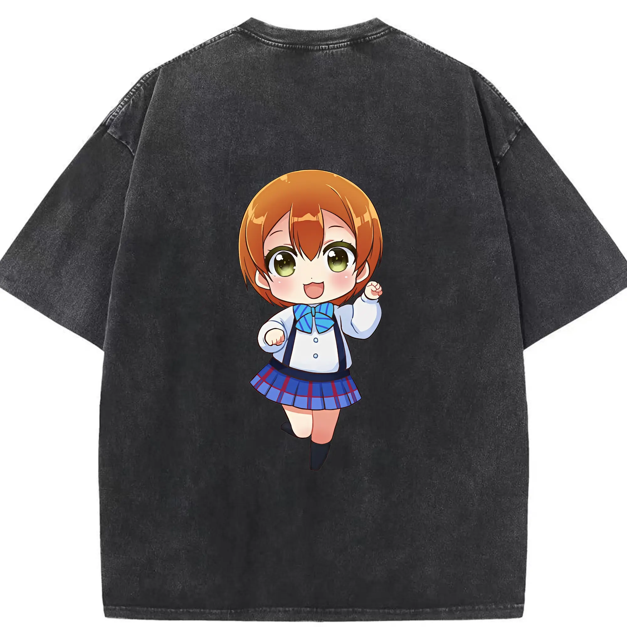 Love Live! グッズ,星空凛 - 綿100％ ヴィンテージ風 半袖Tシャツ ・ 背面プリント ・ 柔らか肌触り ・ 通気性 快適 ・ スポーツ カジュアル 外出用
