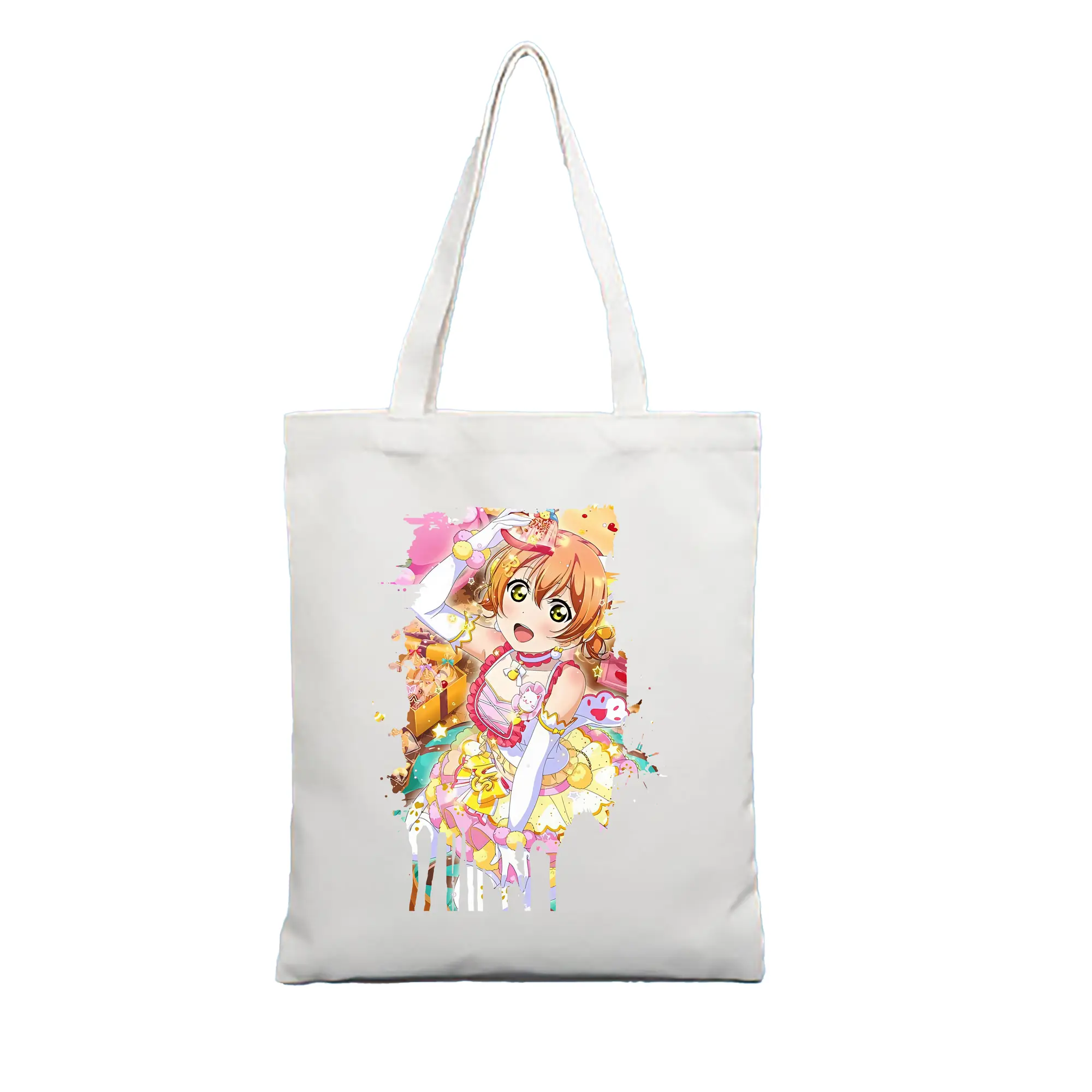 Love Live! グッズ,星空凛 - 縦型キャンバス手提げバッグ（トートバッグ） ・ キャンバス素材 ・ ショッピング用 ・ 軽量 丈夫 お手入れ簡単