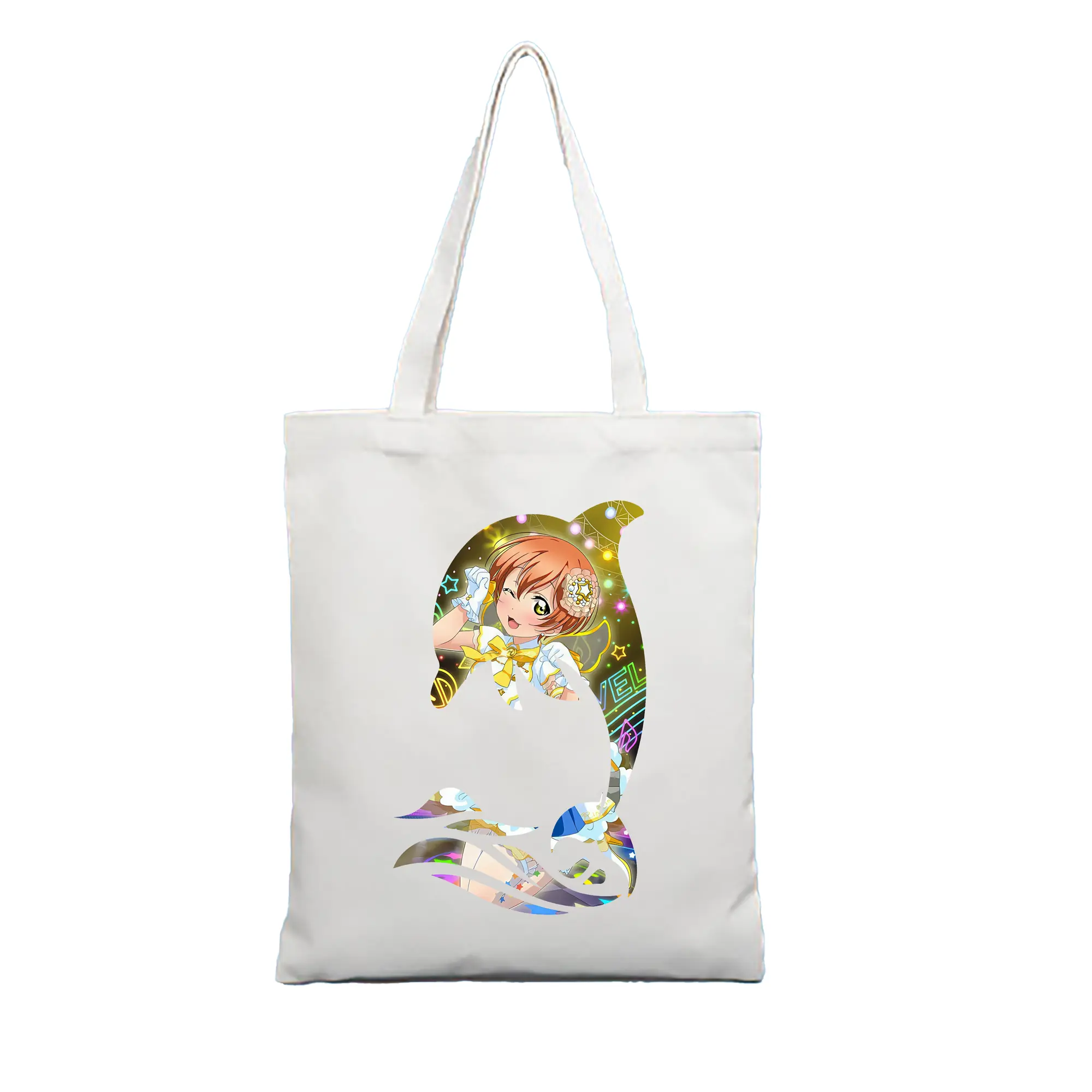 Love Live! グッズ,星空凛 - 縦型キャンバス手提げバッグ（トートバッグ） ・ キャンバス素材 ・ ショッピング用 ・ 軽量 丈夫 お手入れ簡単