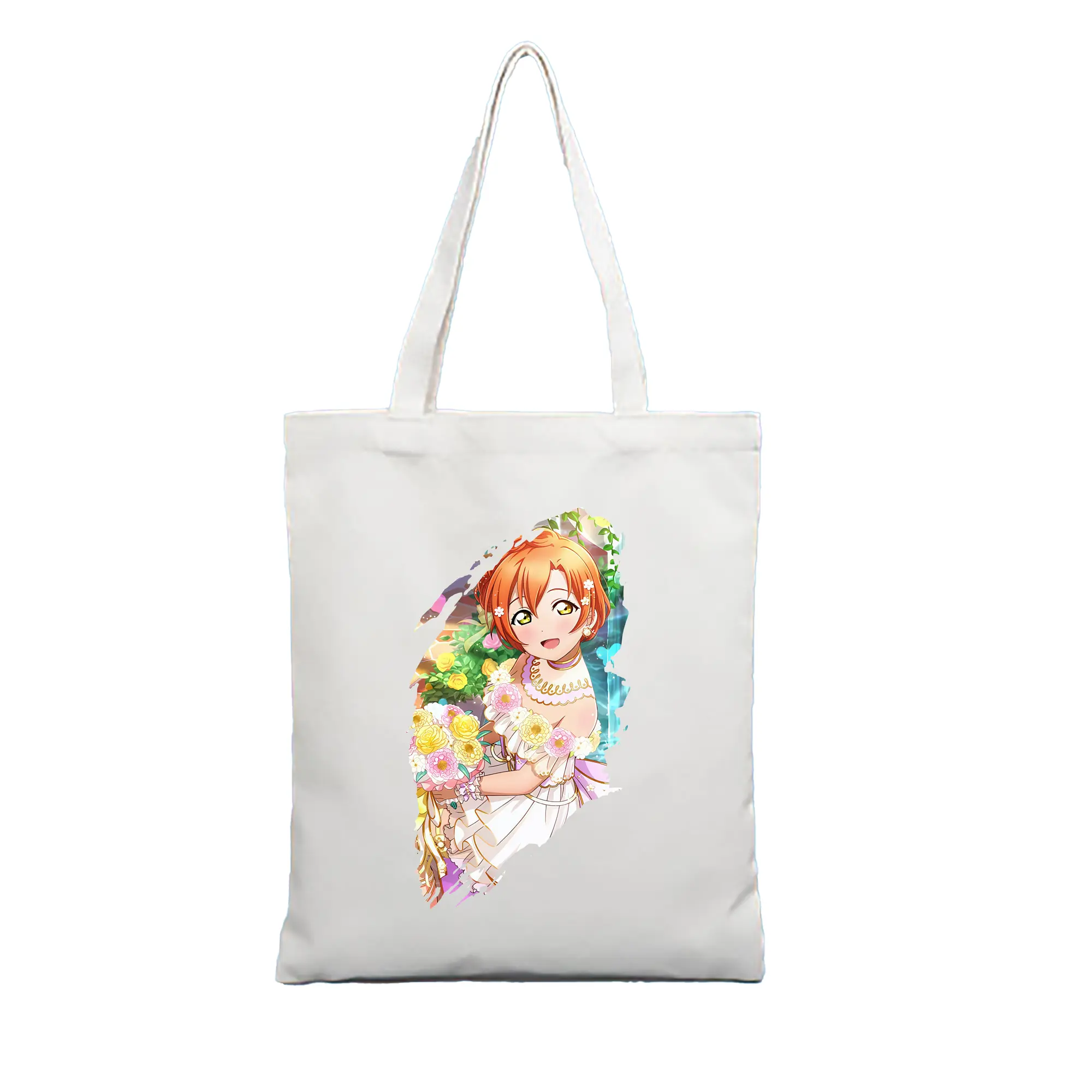Love Live! グッズ,星空凛 - 縦型キャンバス手提げバッグ（トートバッグ） ・ キャンバス素材 ・ ショッピング用 ・ 軽量 丈夫 お手入れ簡単