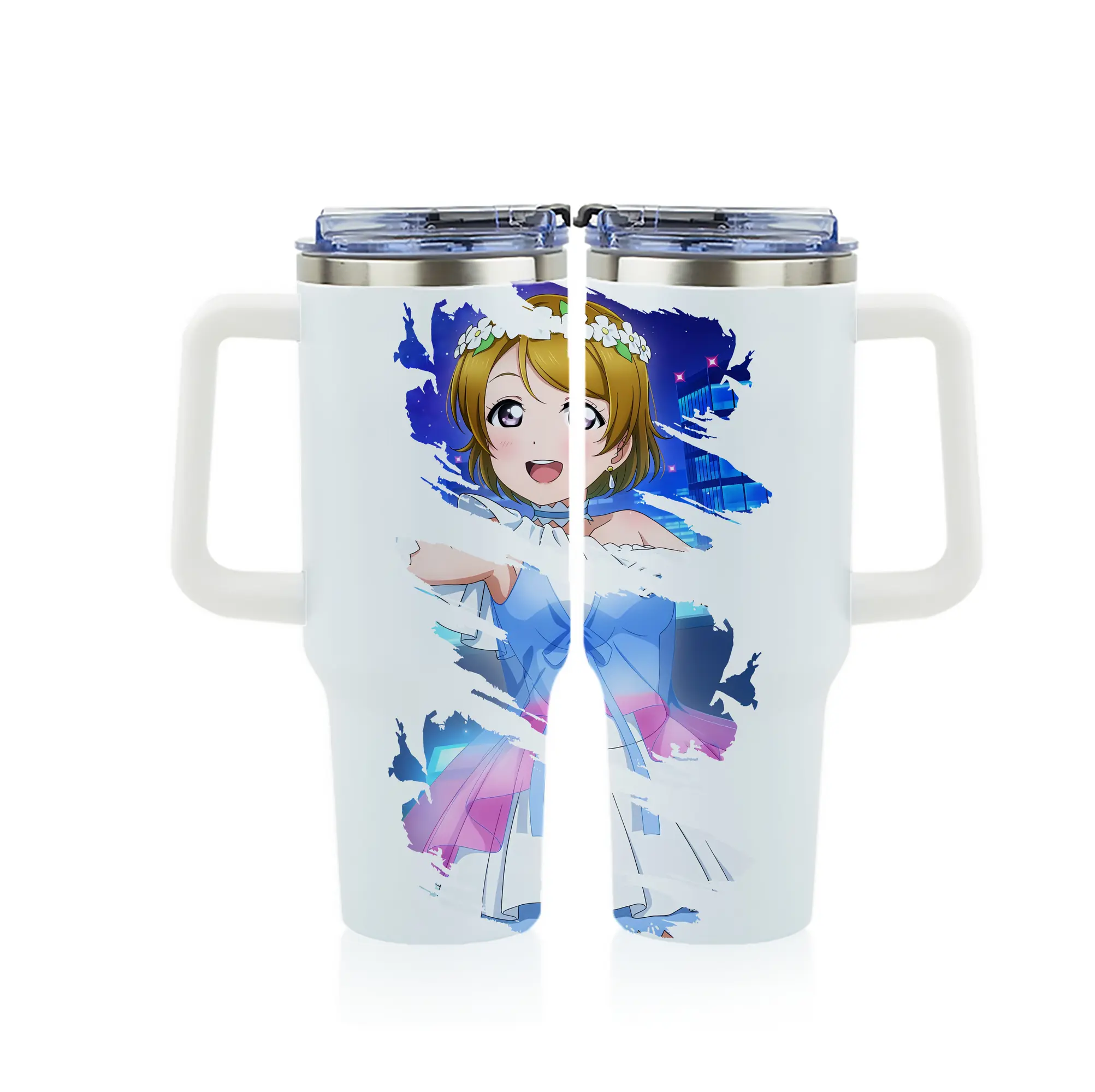 Love Live! グッズ,小泉花陽 - 1200mL フルプリント車用タンブラー ・ 304ステンレス 内側 ・ 201ステンレス 外側 ・ 保温 保冷 ・ 通勤 ドライブ アウトドア用