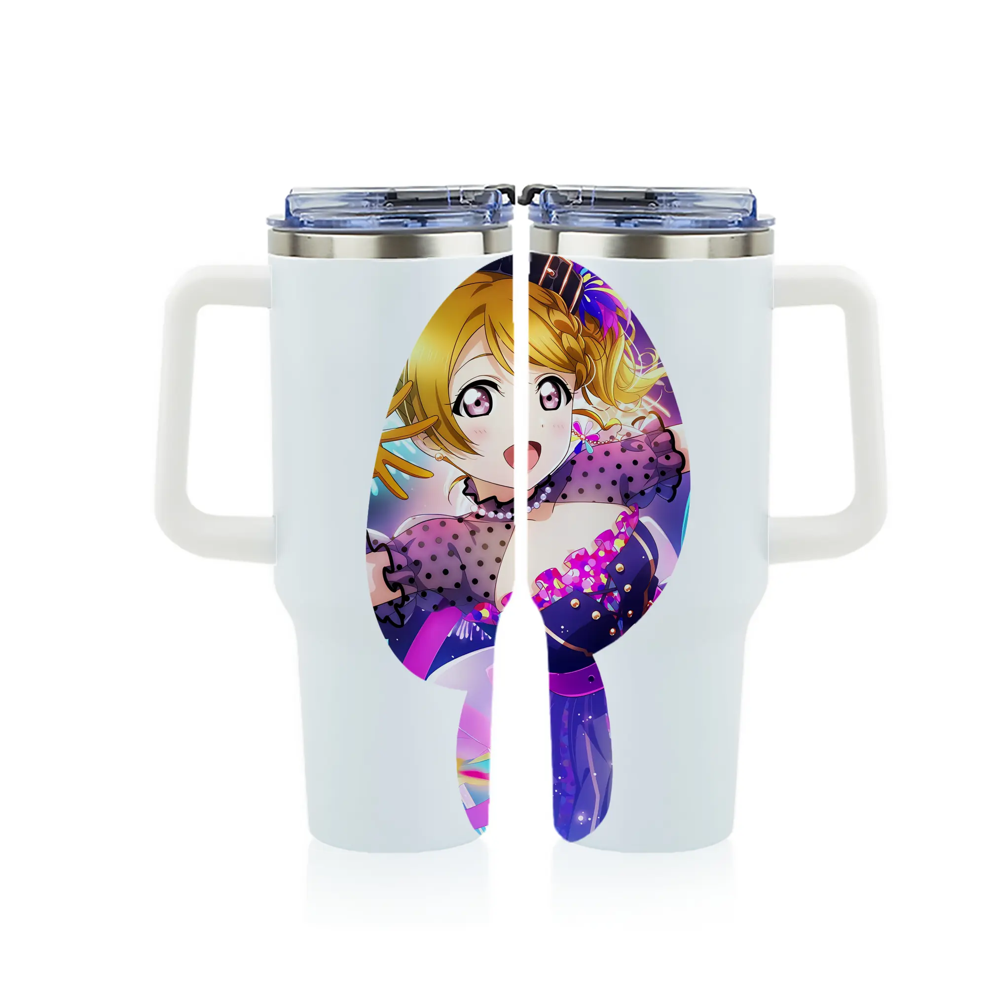 Love Live! グッズ,小泉花陽 - 1200mL フルプリント車用タンブラー ・ 304ステンレス 内側 ・ 201ステンレス 外側 ・ 保温 保冷 ・ 通勤 ドライブ アウトドア用