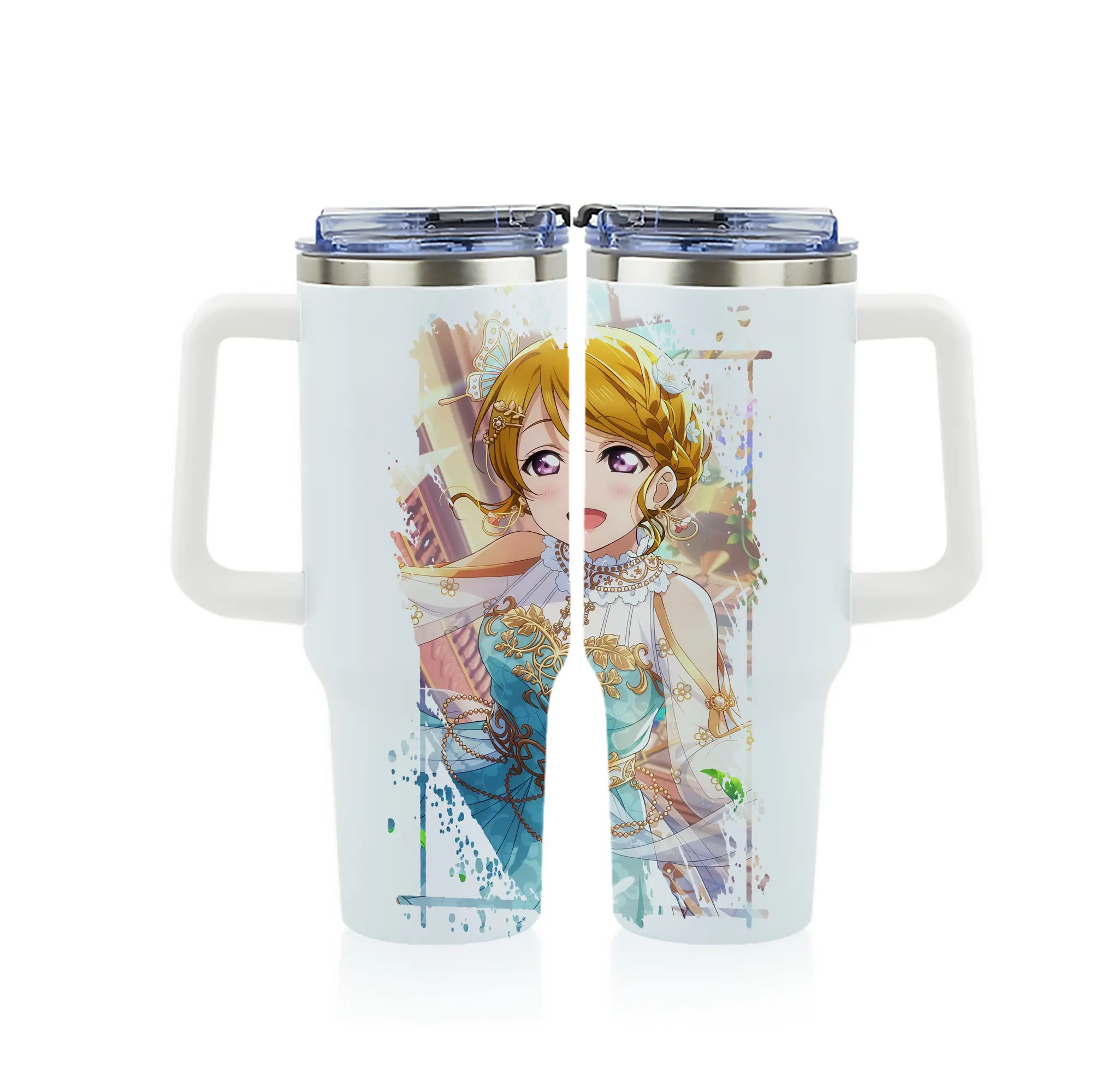 Love Live! グッズ,小泉花陽 - 1200mL フルプリント車用タンブラー ・ 304ステンレス 内側 ・ 201ステンレス 外側 ・ 保温 保冷 ・ 通勤 ドライブ アウトドア用