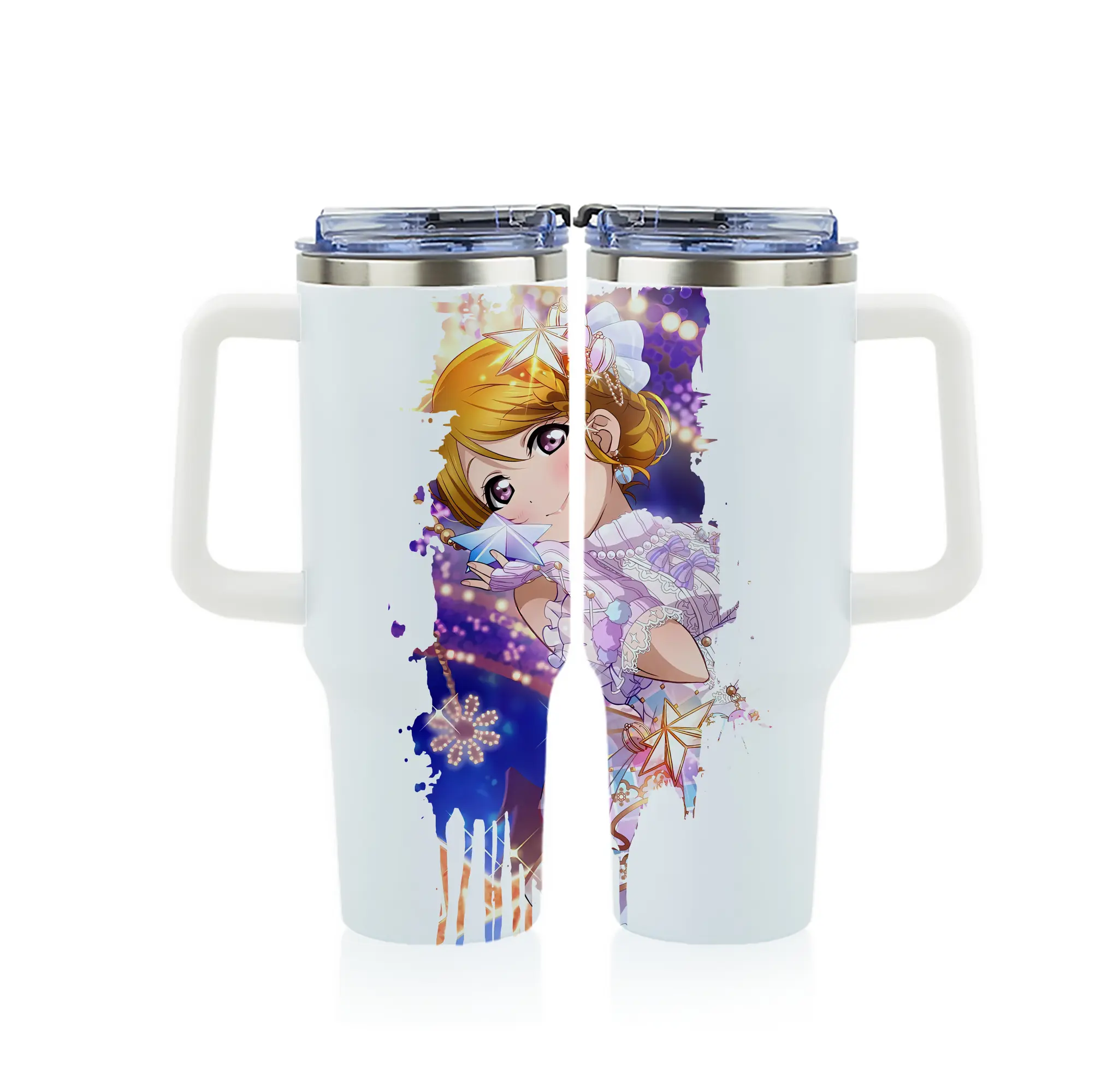 Love Live! グッズ,小泉花陽 - 1200mL フルプリント車用タンブラー ・ 304ステンレス 内側 ・ 201ステンレス 外側 ・ 保温 保冷 ・ 通勤 ドライブ アウトドア用