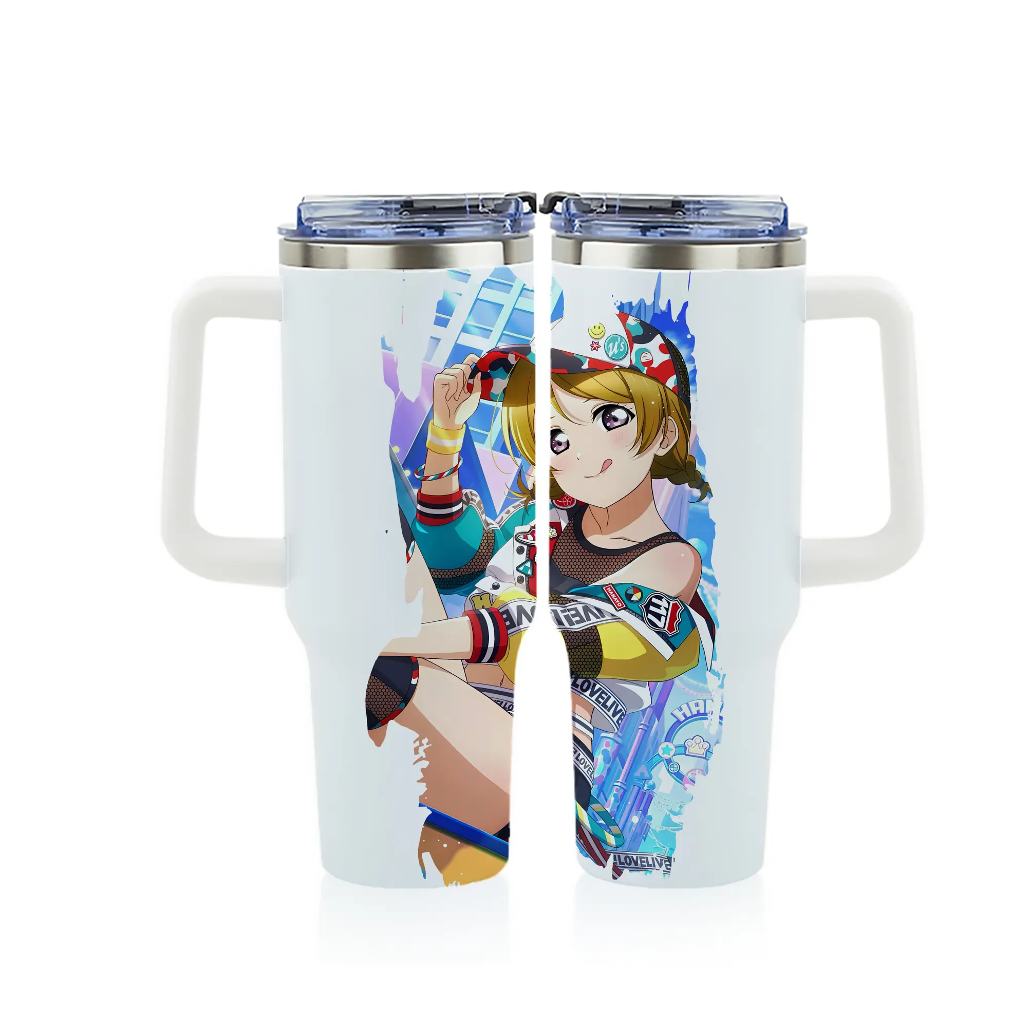 Love Live! グッズ,小泉花陽 - 1200mL フルプリント車用タンブラー ・ 304ステンレス 内側 ・ 201ステンレス 外側 ・ 保温 保冷 ・ 通勤 ドライブ アウトドア用