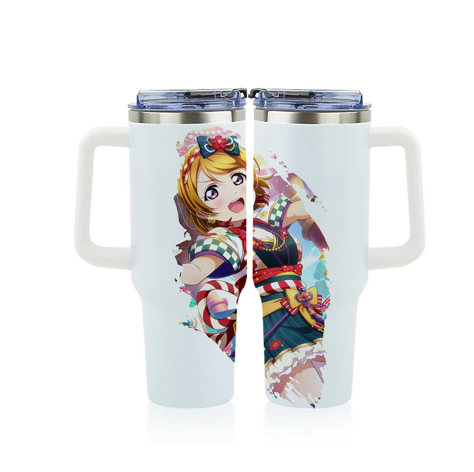Love Live! グッズ,小泉花陽 - 1200mL フルプリント車用タンブラー ・ 304ステンレス 内側 ・ 201ステンレス 外側 ・ 保温 保冷 ・ 通勤 ドライブ アウトドア用